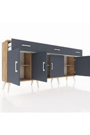 Arges Konsol 3 Raflı 3 Çekmeceli 4 Kapaklı 176x30x83 - S148M008V26A