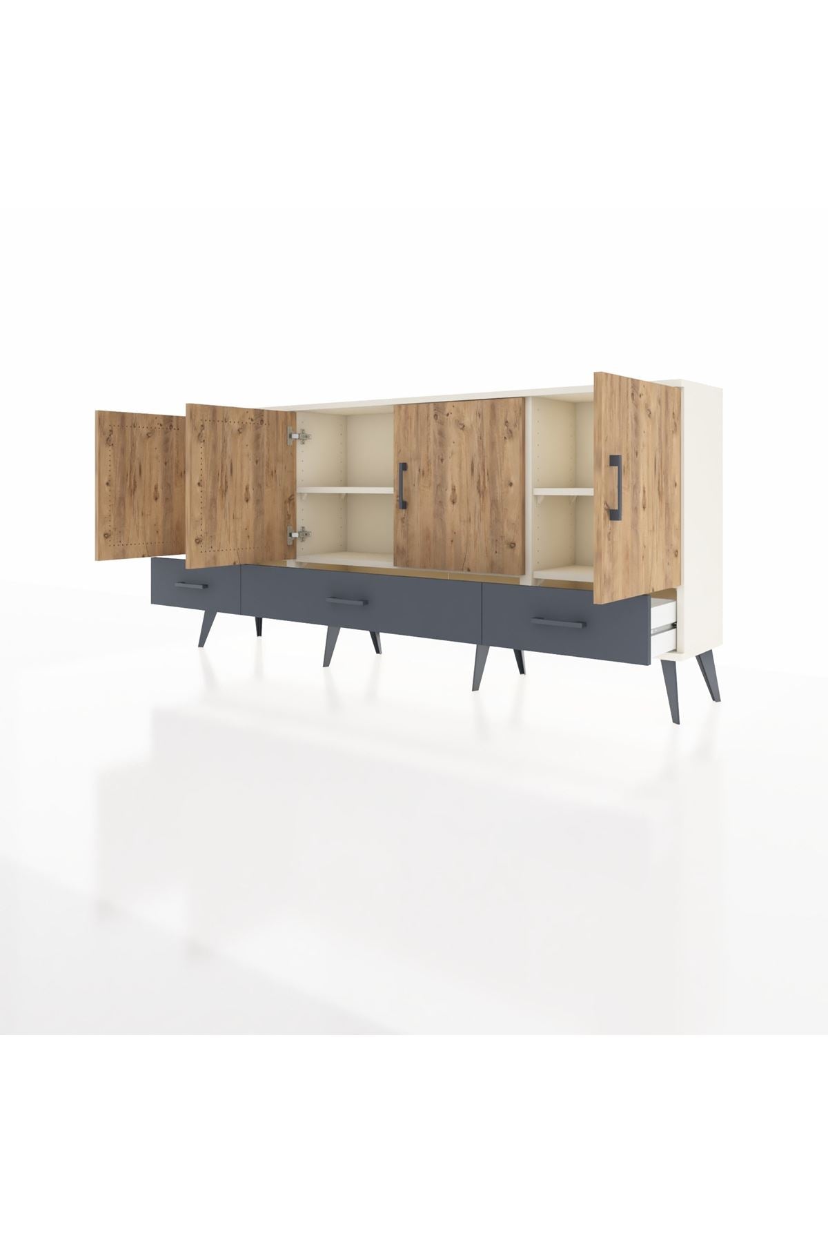 Arges Konsol 6 Raflı 3 Çekmeceli 4 Kapaklı 176x30x83 - S148M009V02A