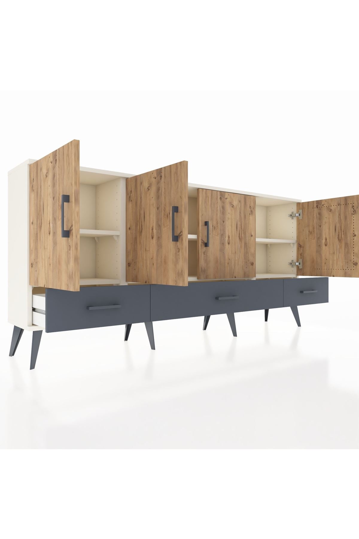 Arges Konsol 6 Raflı 3 Çekmeceli 4 Kapaklı 176x30x83 - S148M009V02A