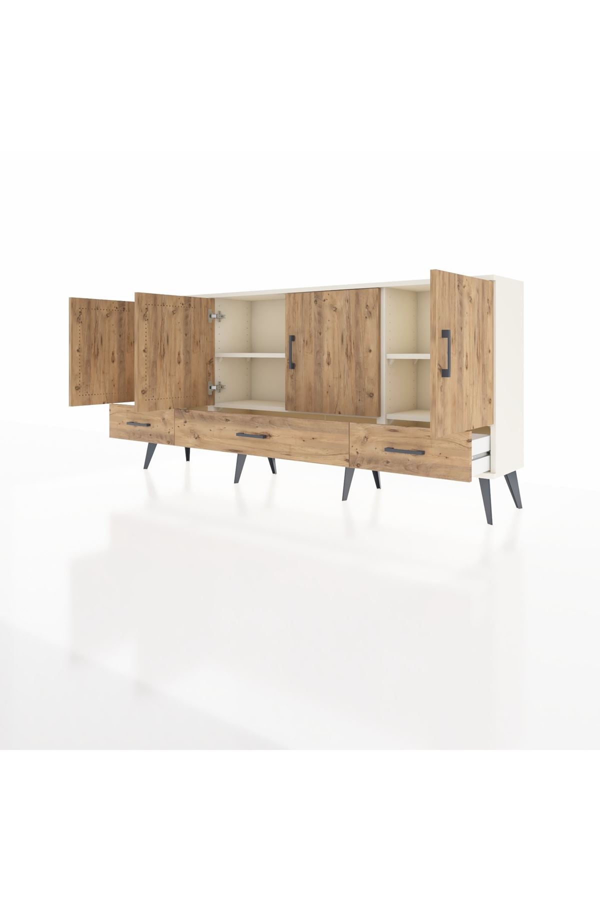 Arges Konsol 6 Raflı 3 Çekmeceli 4 Kapaklı 176x30x83 - S148M009V03A