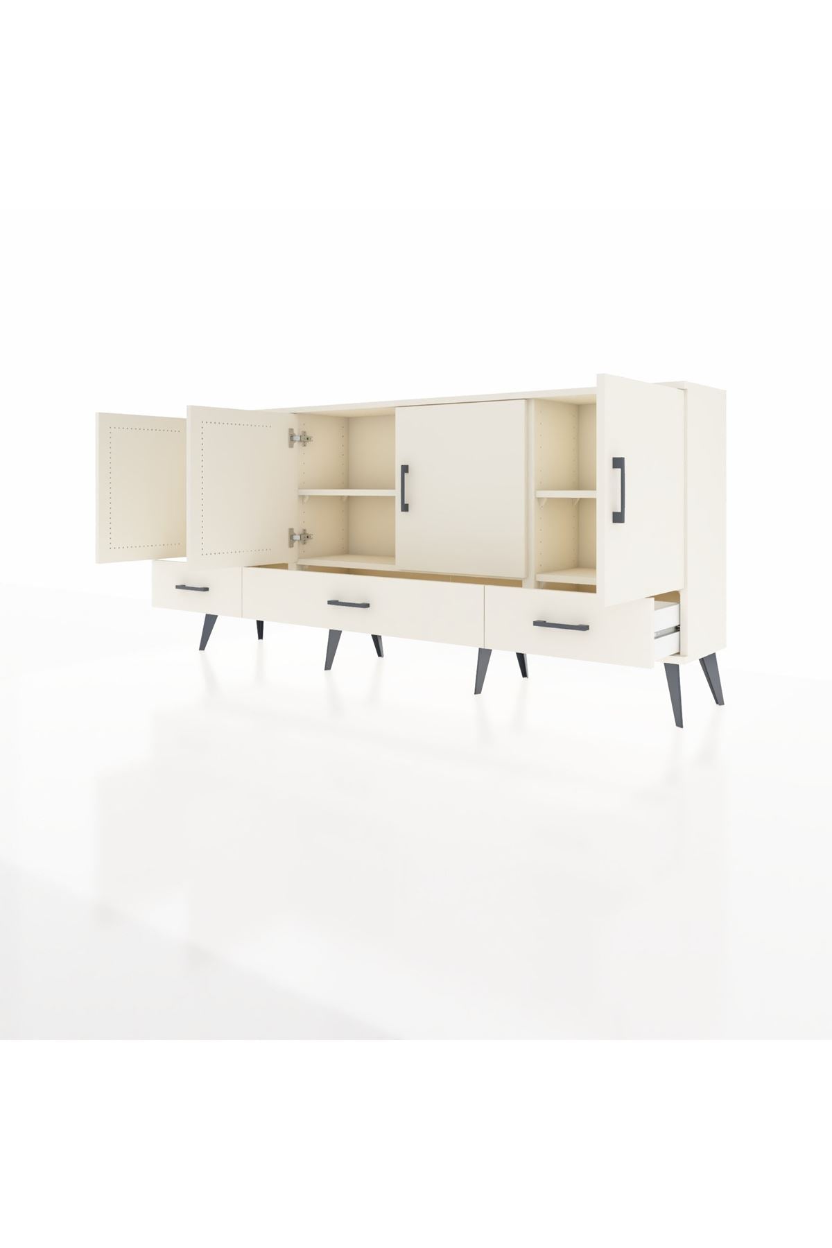 Arges Konsol 6 Raflı 3 Çekmeceli 4 Kapaklı 176x30x83 - S148M009V04A