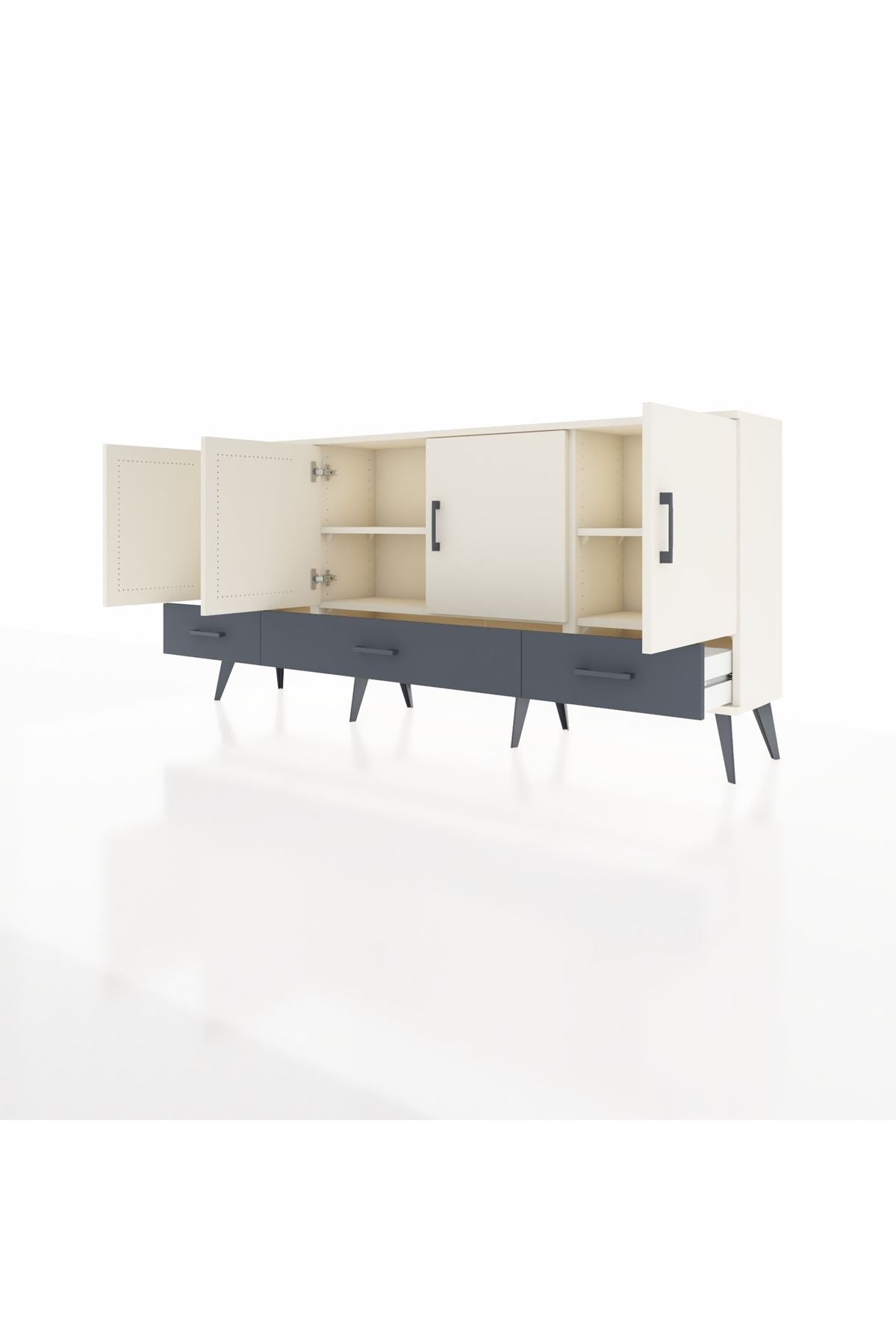 Arges Konsol 6 Raflı 3 Çekmeceli 4 Kapaklı 176x30x83 - S148M009V05A
