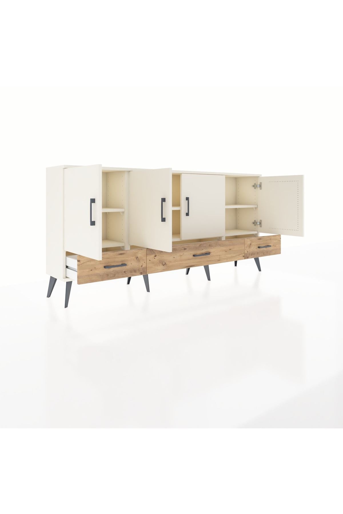 Arges Konsol 6 Raflı 3 Çekmeceli 4 Kapaklı 176x30x83 - S148M009V06A