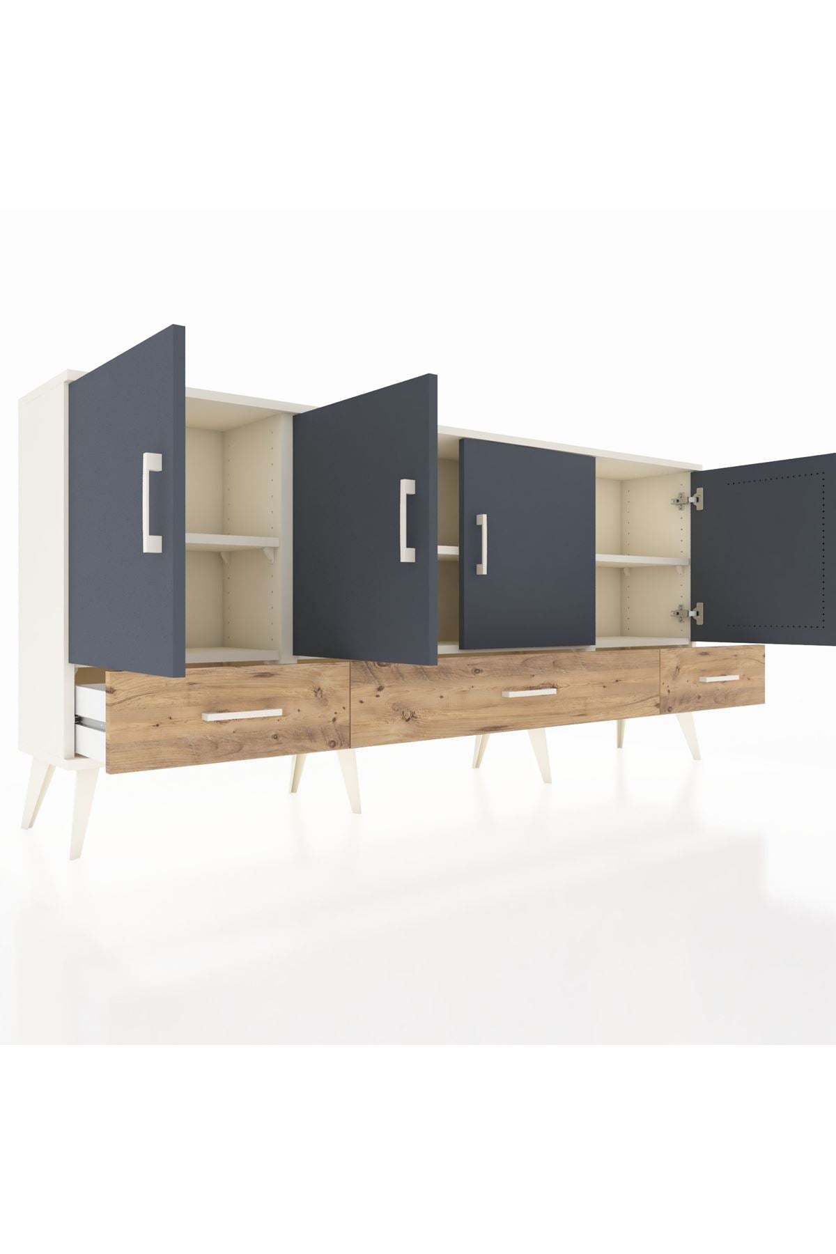 Arges Konsol 6 Raflı 3 Çekmeceli 4 Kapaklı 176x30x83 - S148M009V09A