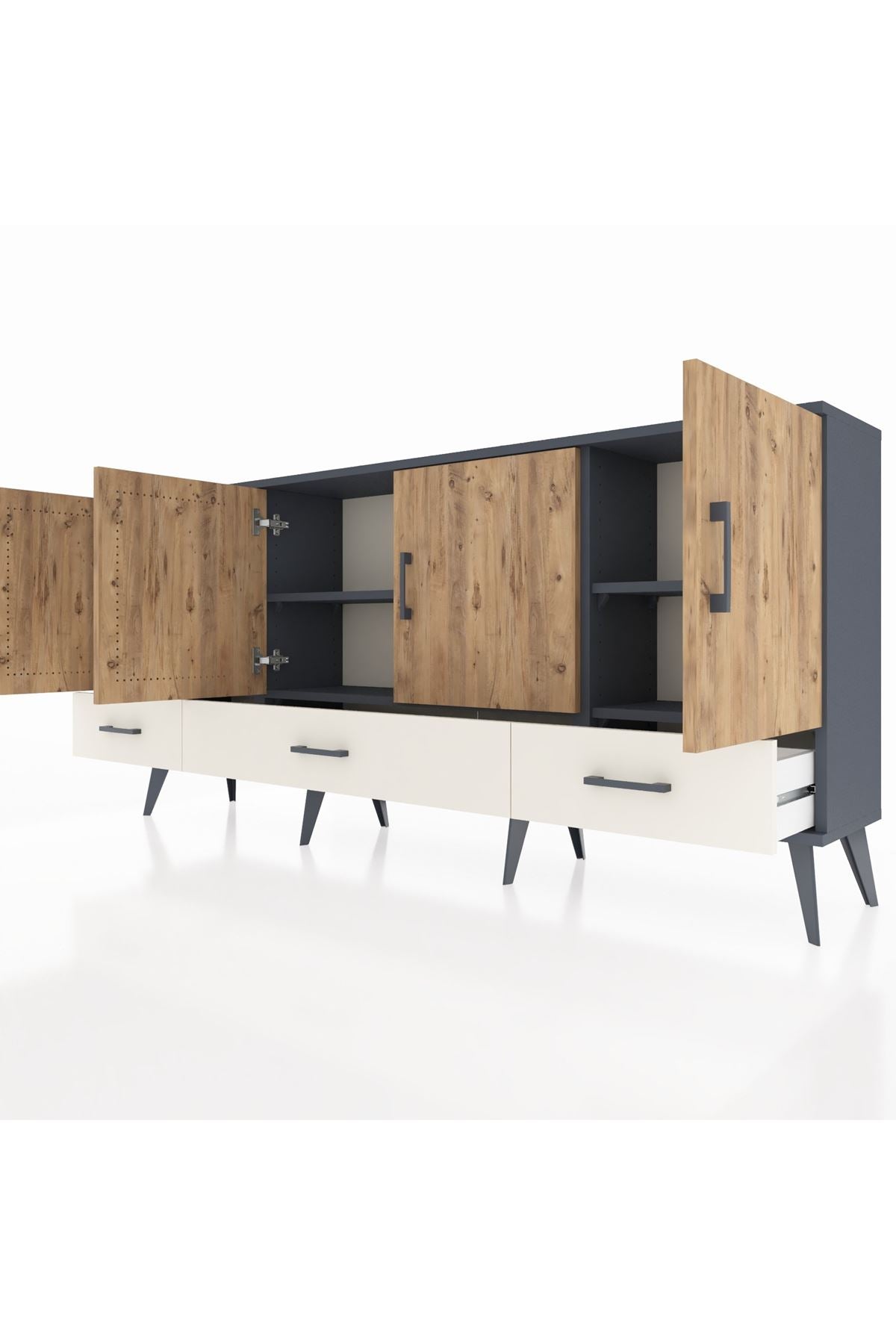 Arges Konsol 6 Raflı 3 Çekmeceli 4 Kapaklı 176x30x83 - S148M009V10A