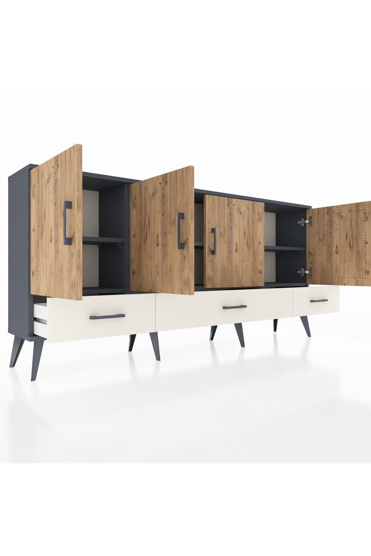 Arges Konsol 6 Raflı 3 Çekmeceli 4 Kapaklı 176x30x83 - S148M009V10A