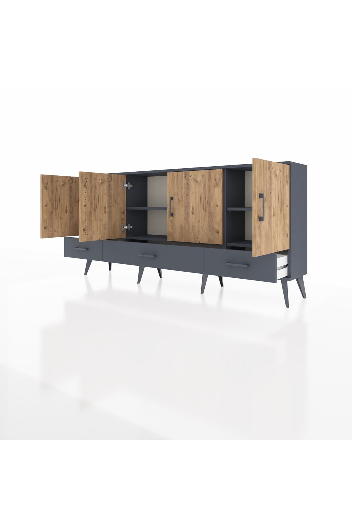 Arges Konsol 6 Raflı 3 Çekmeceli 4 Kapaklı 176x30x83 - S148M009V11A