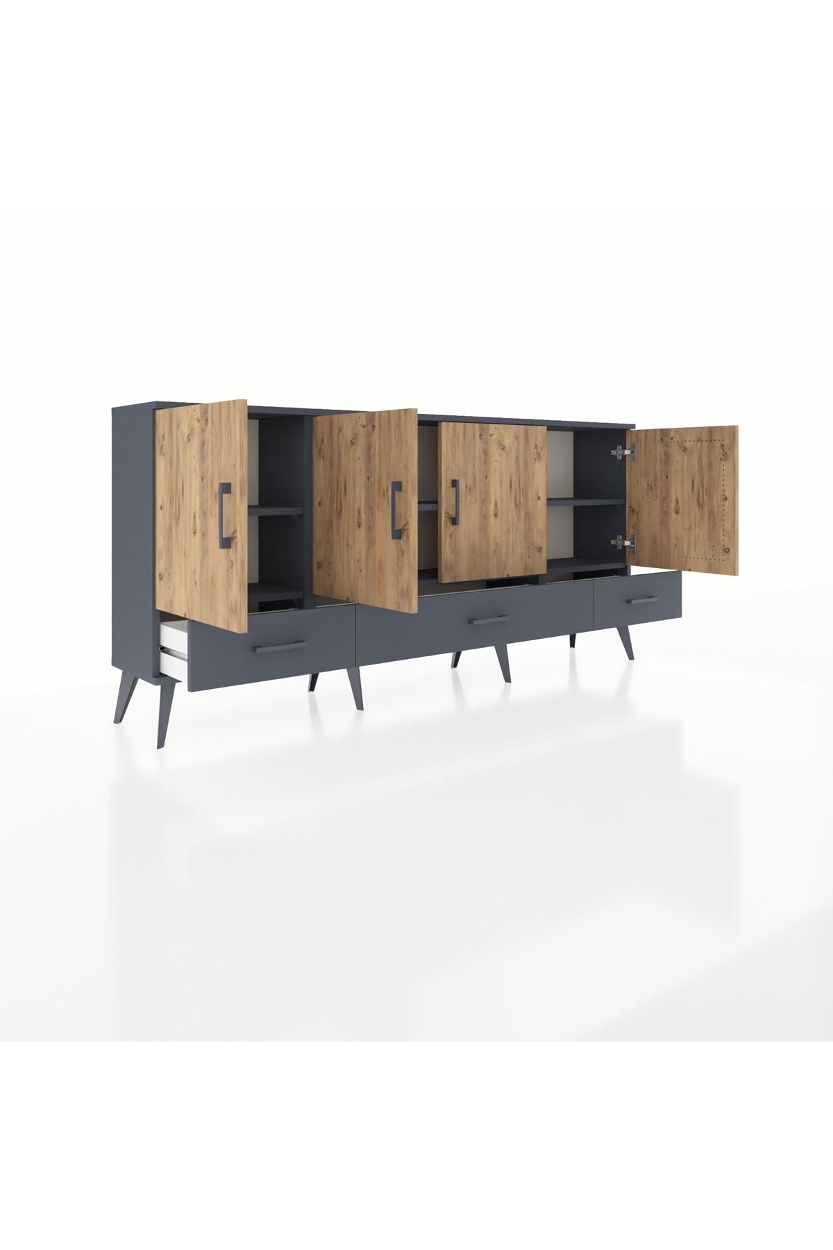 Arges Konsol 6 Raflı 3 Çekmeceli 4 Kapaklı 176x30x83 - S148M009V11A