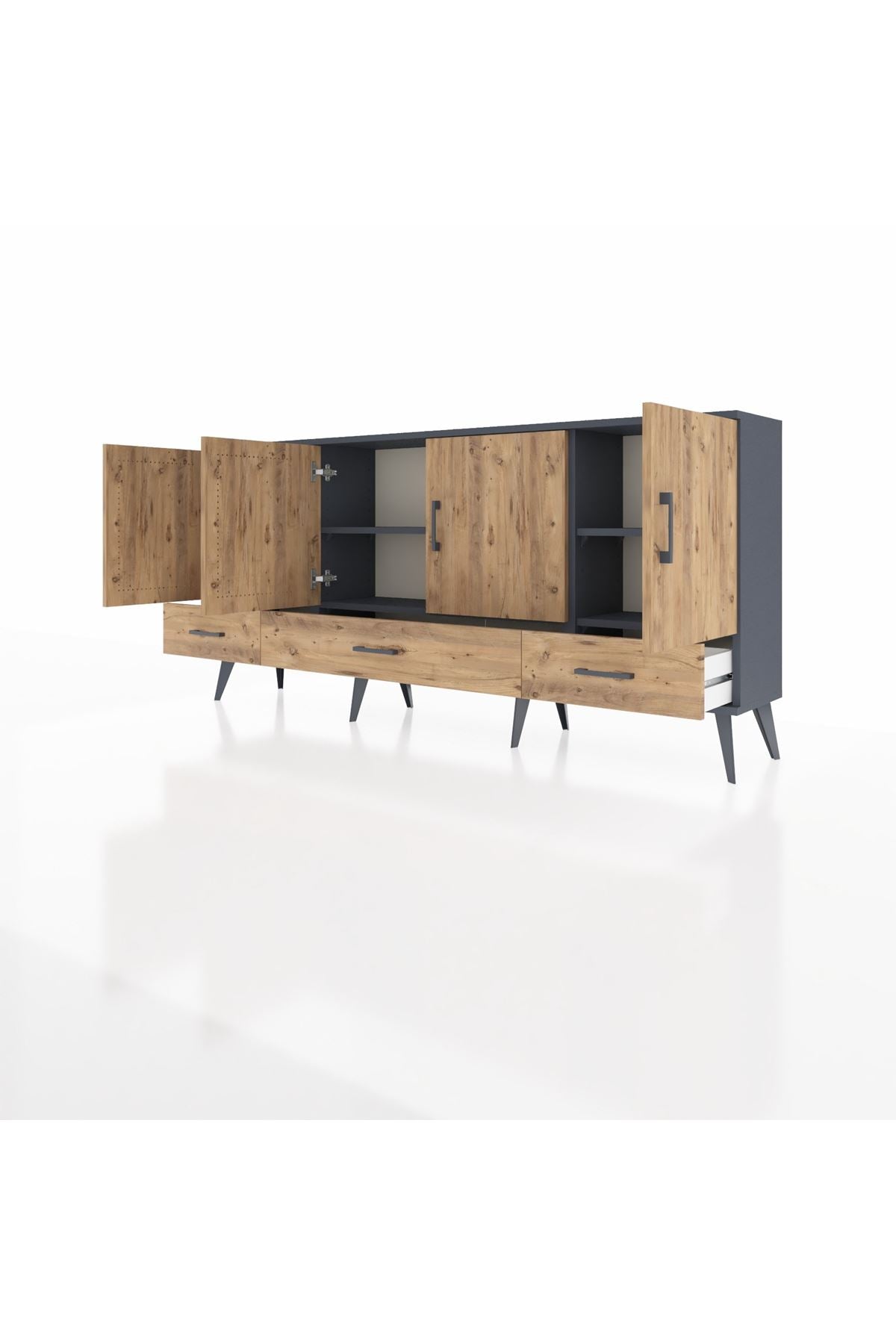 Arges Konsol 6 Raflı 3 Çekmeceli 4 Kapaklı 176x30x83 - S148M009V12A