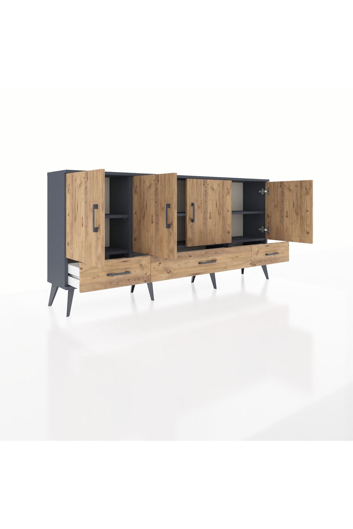 Arges Konsol 6 Raflı 3 Çekmeceli 4 Kapaklı 176x30x83 - S148M009V12A