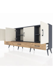 Arges Konsol 6 Raflı 3 Çekmeceli 4 Kapaklı 176x30x83 - S148M009V15A