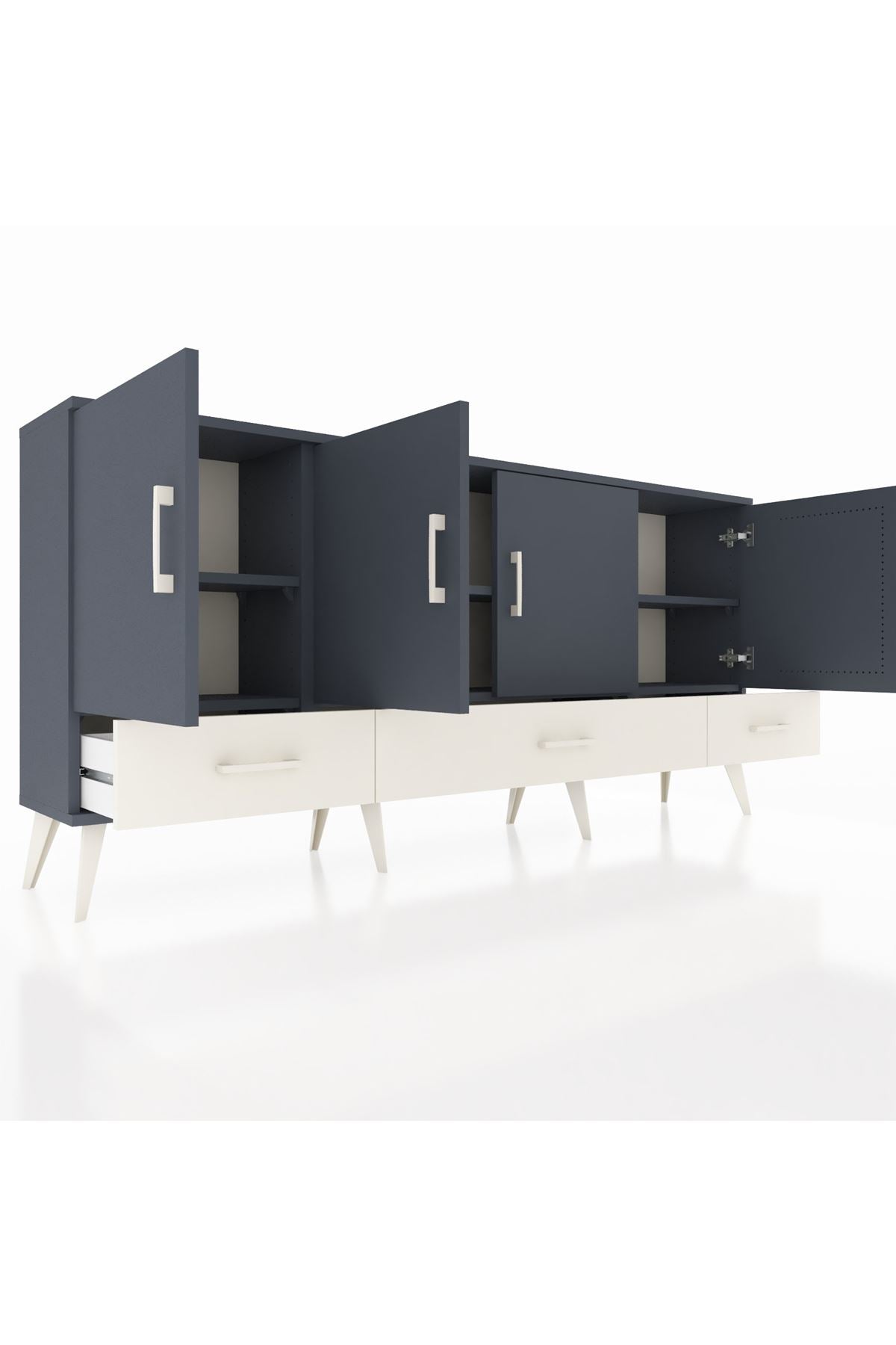 Arges Konsol 6 Raflı 3 Çekmeceli 4 Kapaklı 176x30x83 - S148M009V16A