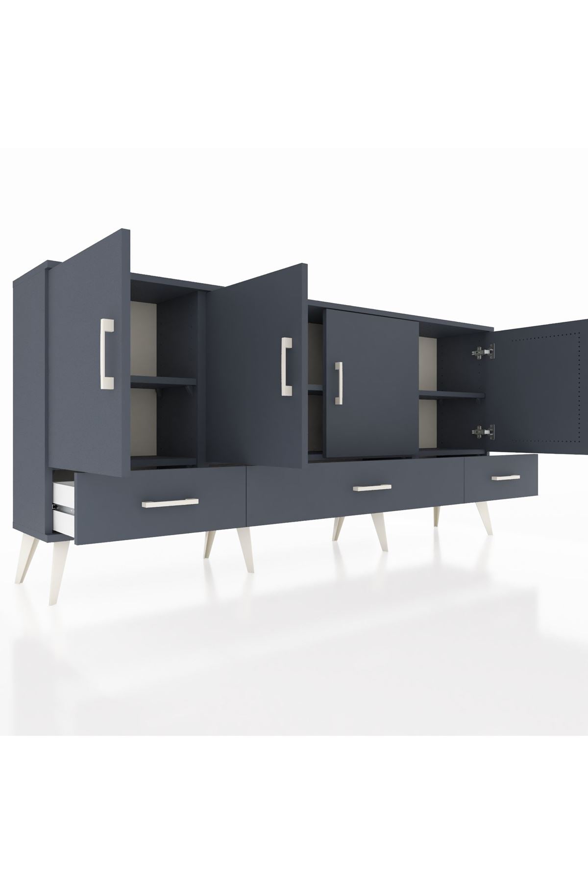 Arges Konsol 6 Raflı 3 Çekmeceli 4 Kapaklı 176x30x83 - S148M009V17A