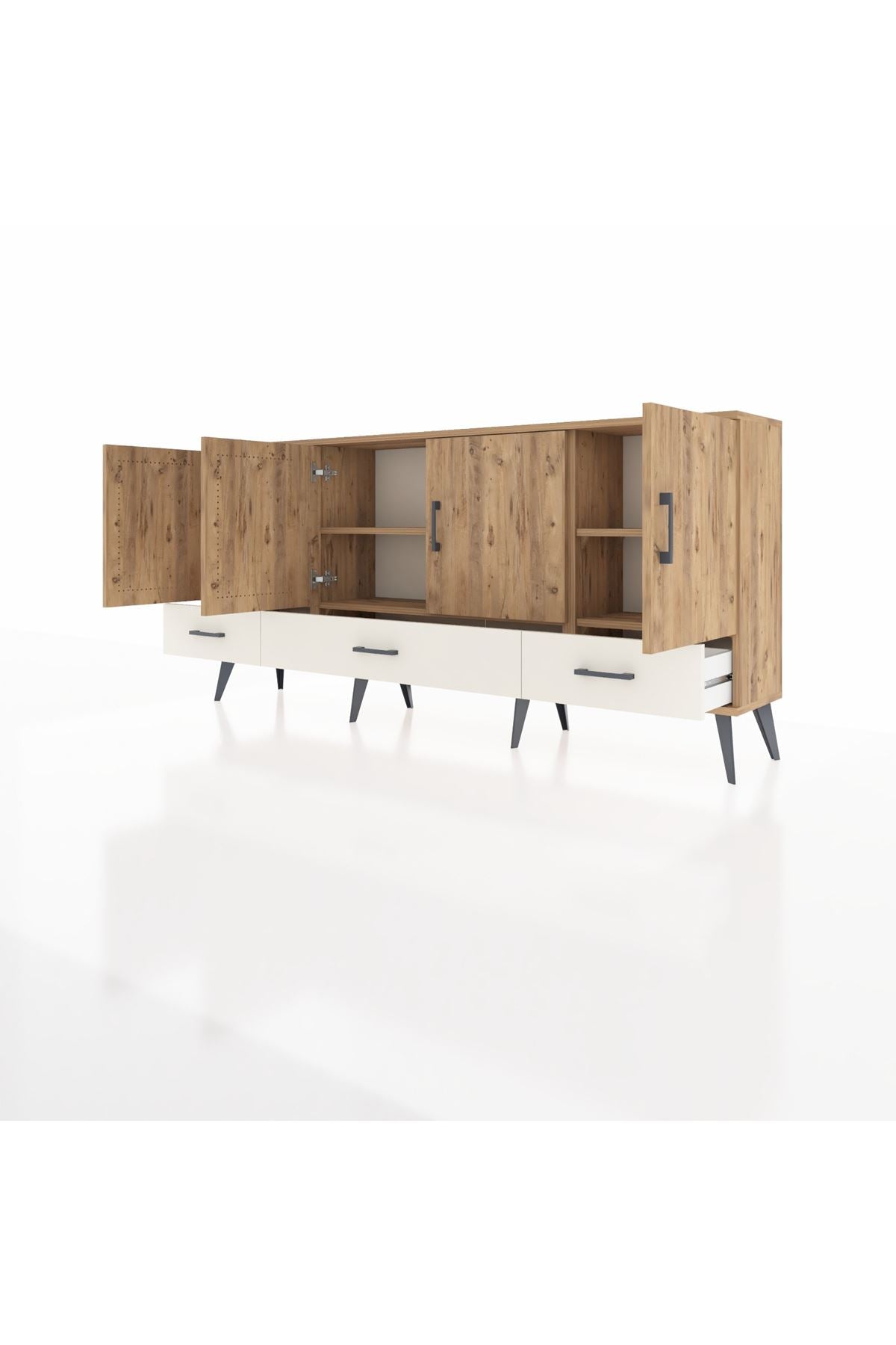 Arges Konsol 6 Raflı 3 Çekmeceli 4 Kapaklı 176x30x83 - S148M009V19A