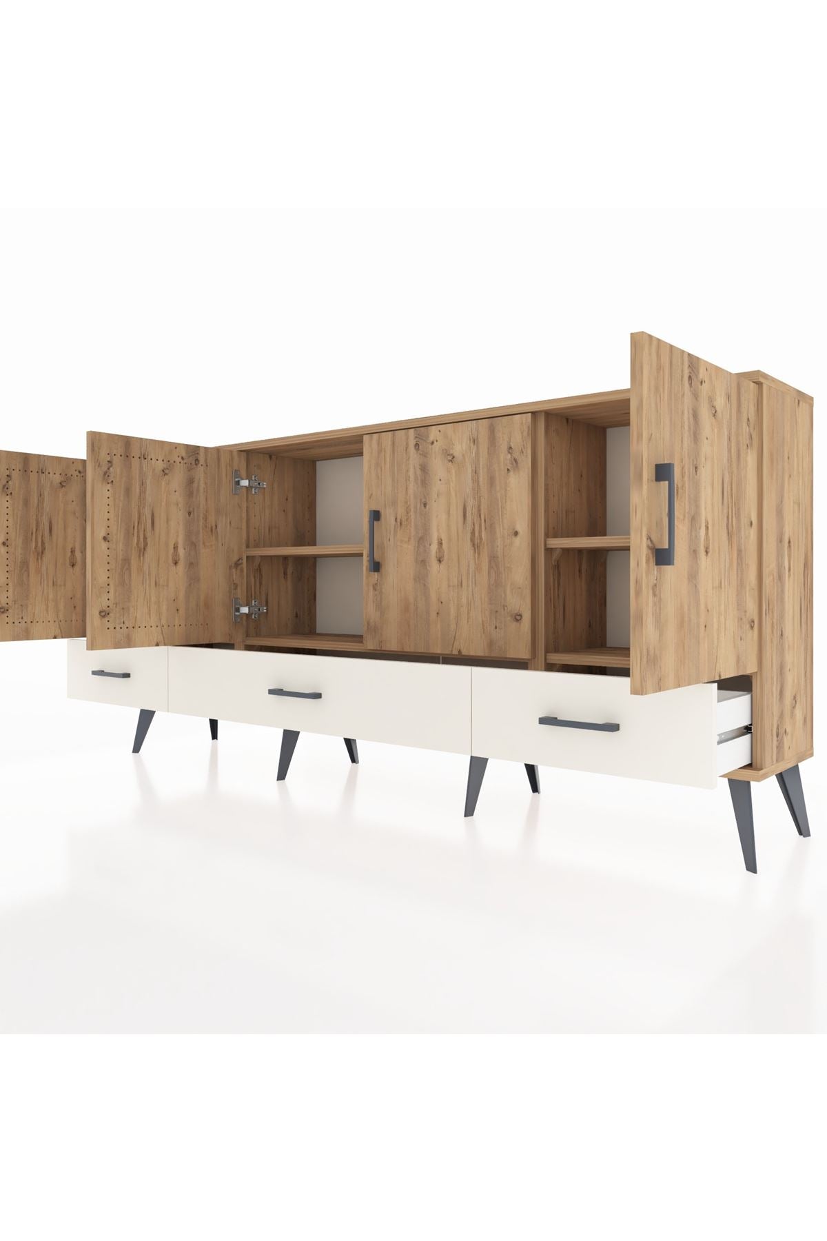 Arges Konsol 6 Raflı 3 Çekmeceli 4 Kapaklı 176x30x83 - S148M009V19A