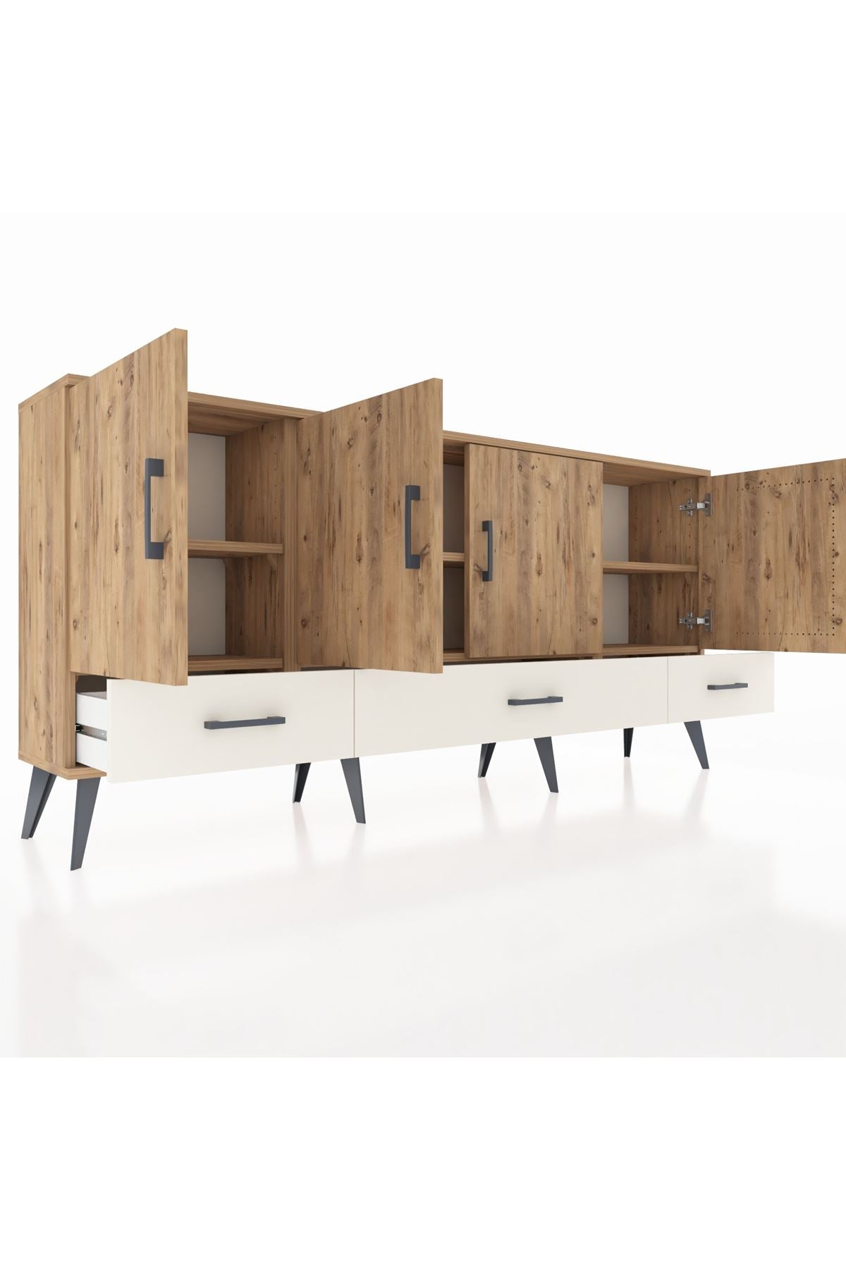 Arges Konsol 6 Raflı 3 Çekmeceli 4 Kapaklı 176x30x83 - S148M009V19A