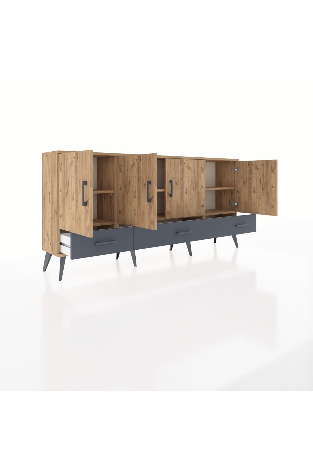 Arges Konsol 6 Raflı 3 Çekmeceli 4 Kapaklı 176x30x83 - S148M009V20A
