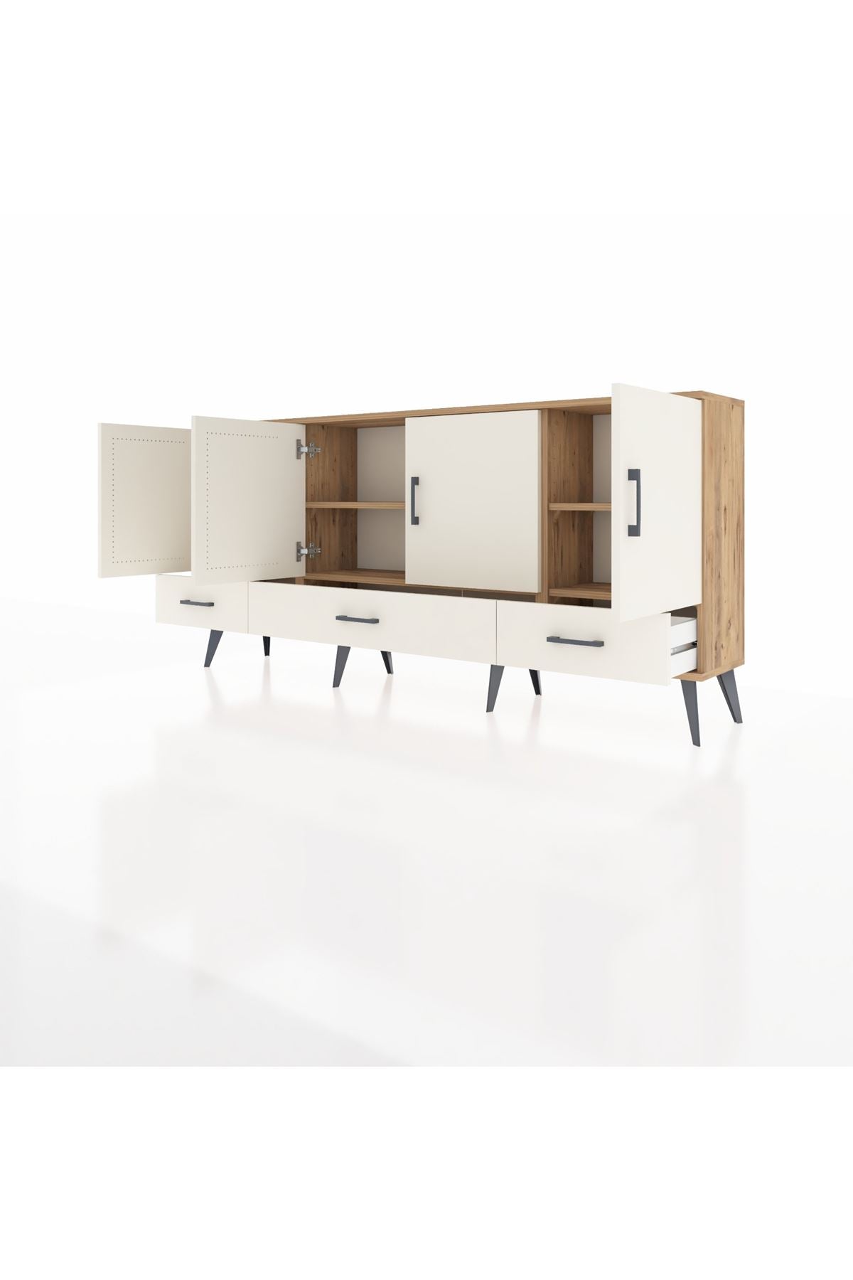 Arges Konsol 6 Raflı 3 Çekmeceli 4 Kapaklı 176x30x83 - S148M009V22A
