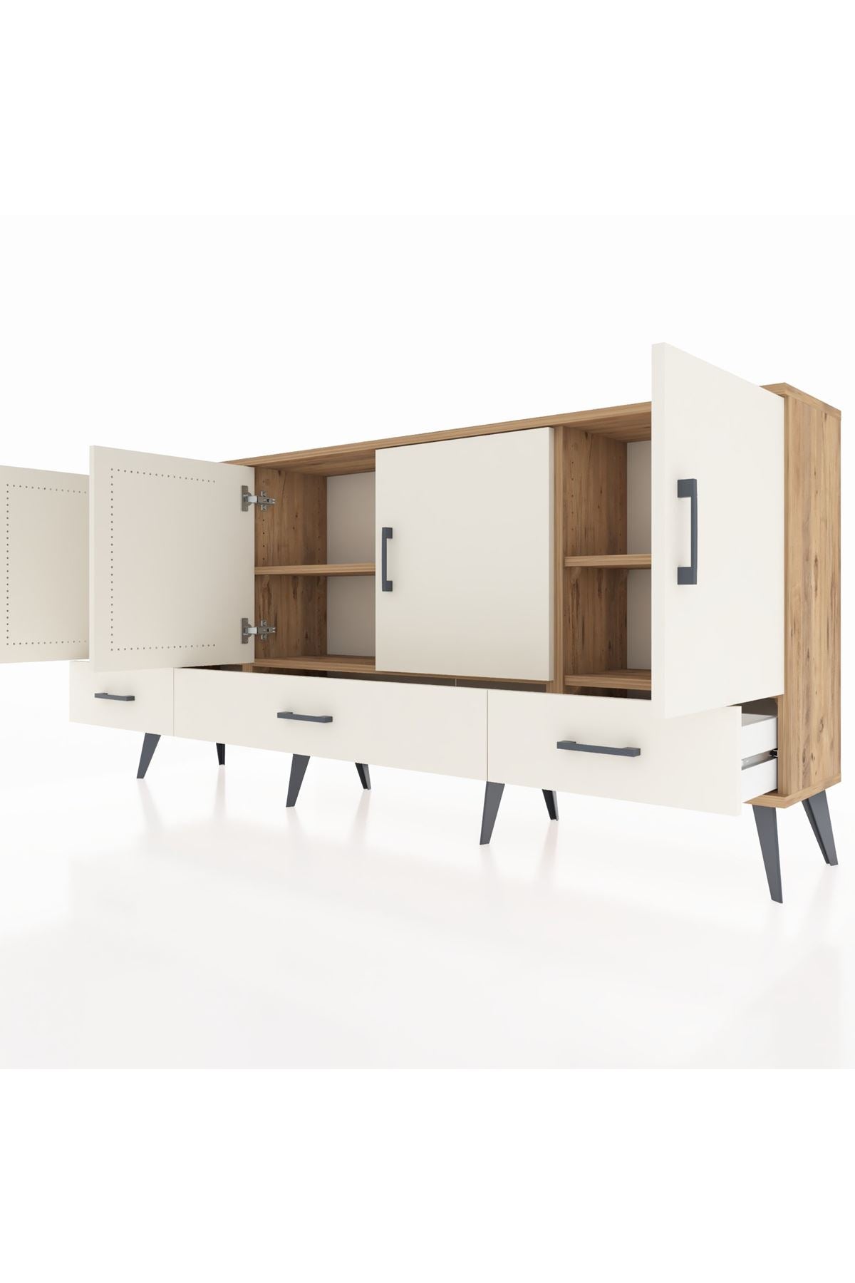 Arges Konsol 6 Raflı 3 Çekmeceli 4 Kapaklı 176x30x83 - S148M009V22A