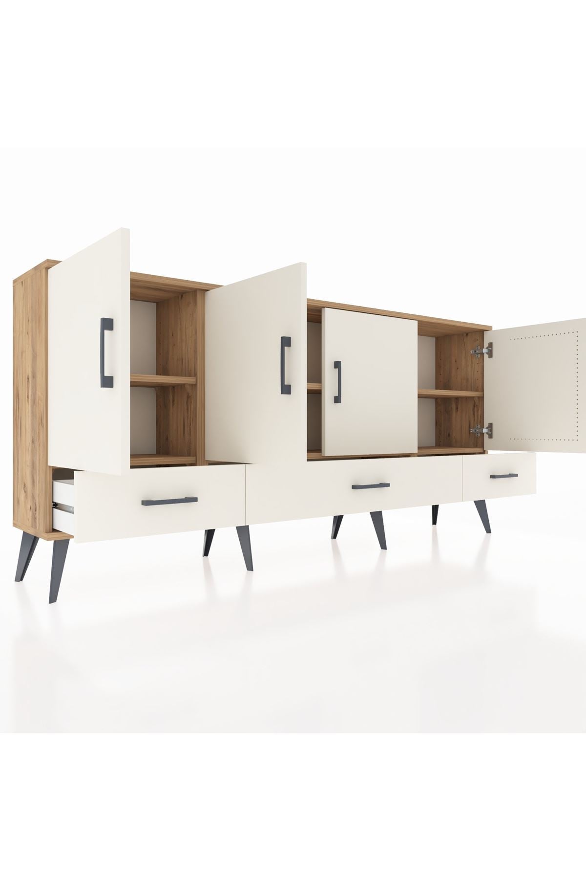 Arges Konsol 6 Raflı 3 Çekmeceli 4 Kapaklı 176x30x83 - S148M009V22A