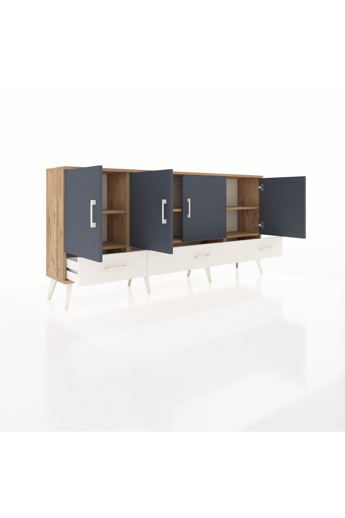 Arges Konsol 6 Raflı 3 Çekmeceli 4 Kapaklı 176x30x83 - S148M009V25A