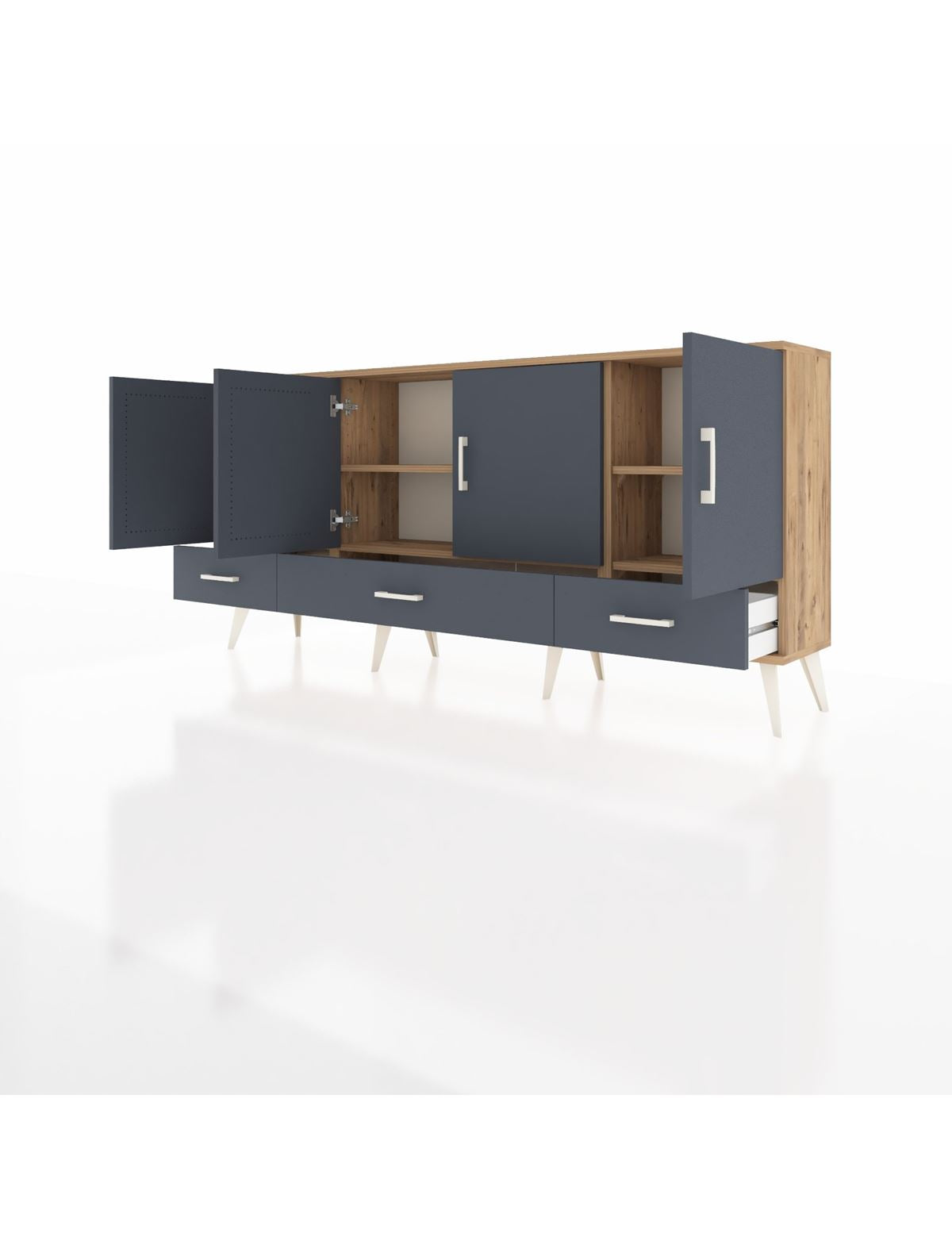 Arges Konsol 6 Raflı 3 Çekmeceli 4 Kapaklı 176x30x83 - S148M009V26A