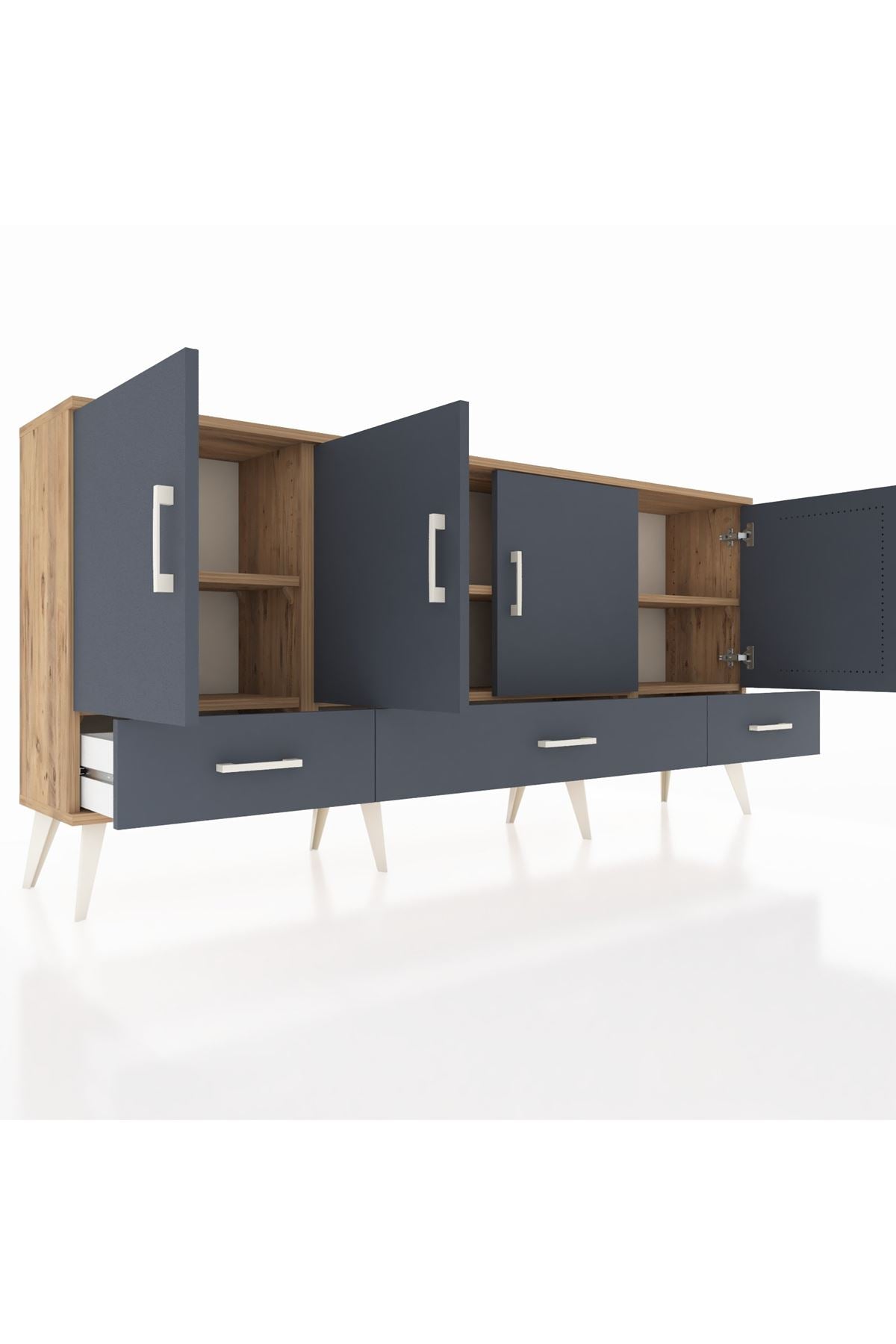 Arges Konsol 6 Raflı 3 Çekmeceli 4 Kapaklı 176x30x83 - S148M009V26A