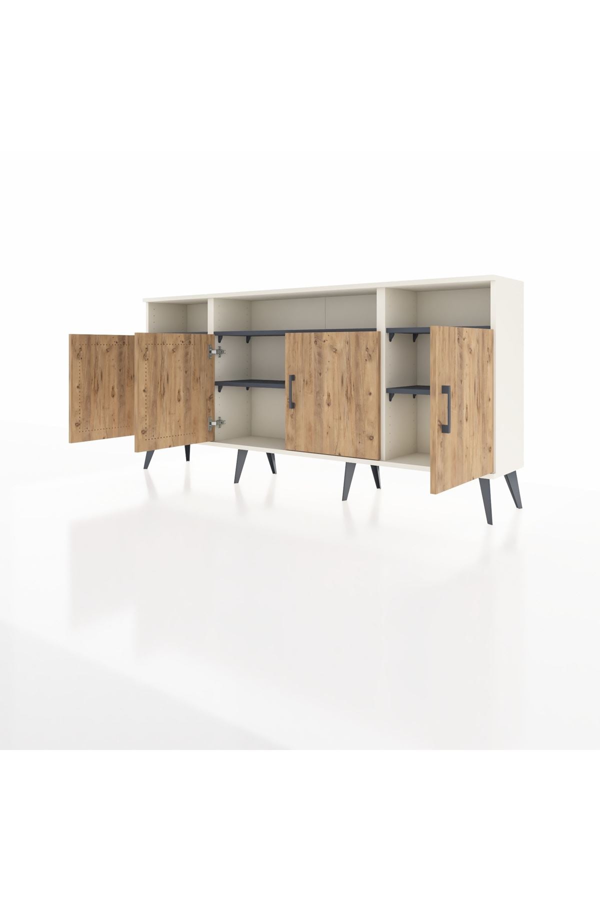 Arges Konsol 6 Raflı 4 Kapaklı 176x30x83 - S148M010V02A