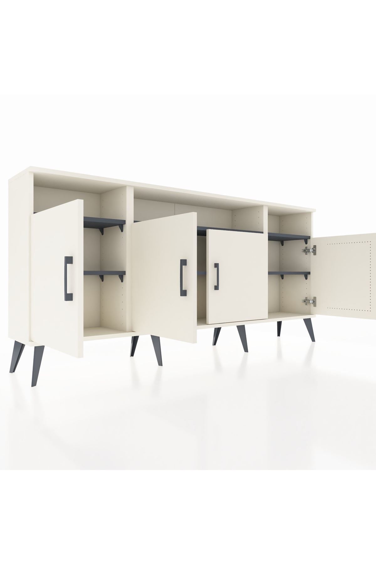 Arges Konsol 6 Raflı 4 Kapaklı 176x30x83 - S148M010V05A