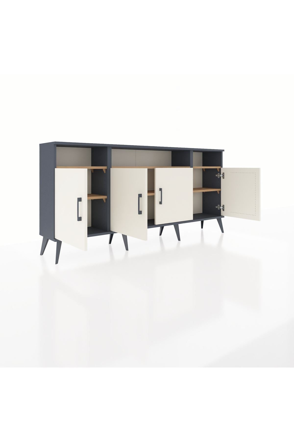 Arges Konsol 6 Raflı 4 Kapaklı 176x30x83 - S148M010V15A