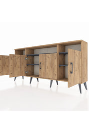 Arges Konsol 6 Raflı 4 Kapaklı 176x30x83 - S148M010V20A