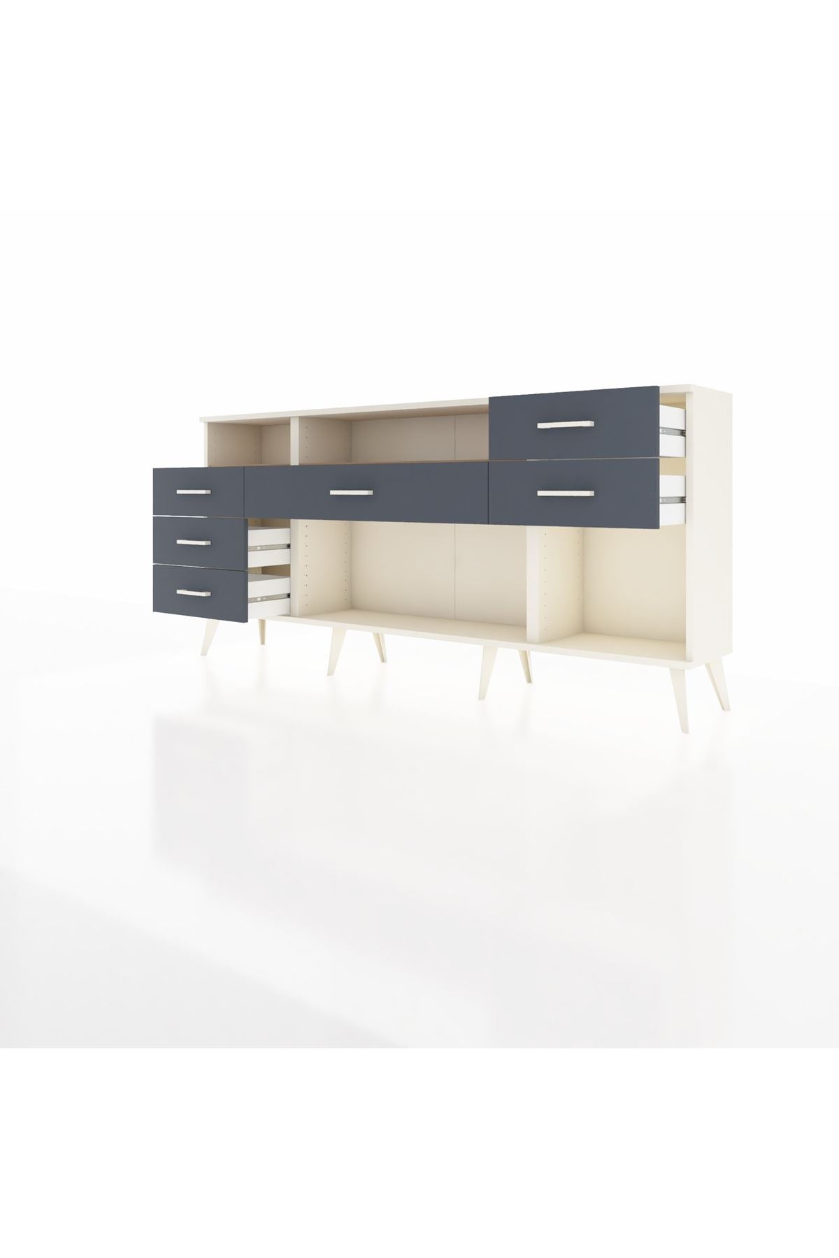 Arges Konsol 2 Raflı 6 Çekmeceli 176x30x83 - S148M012V02A