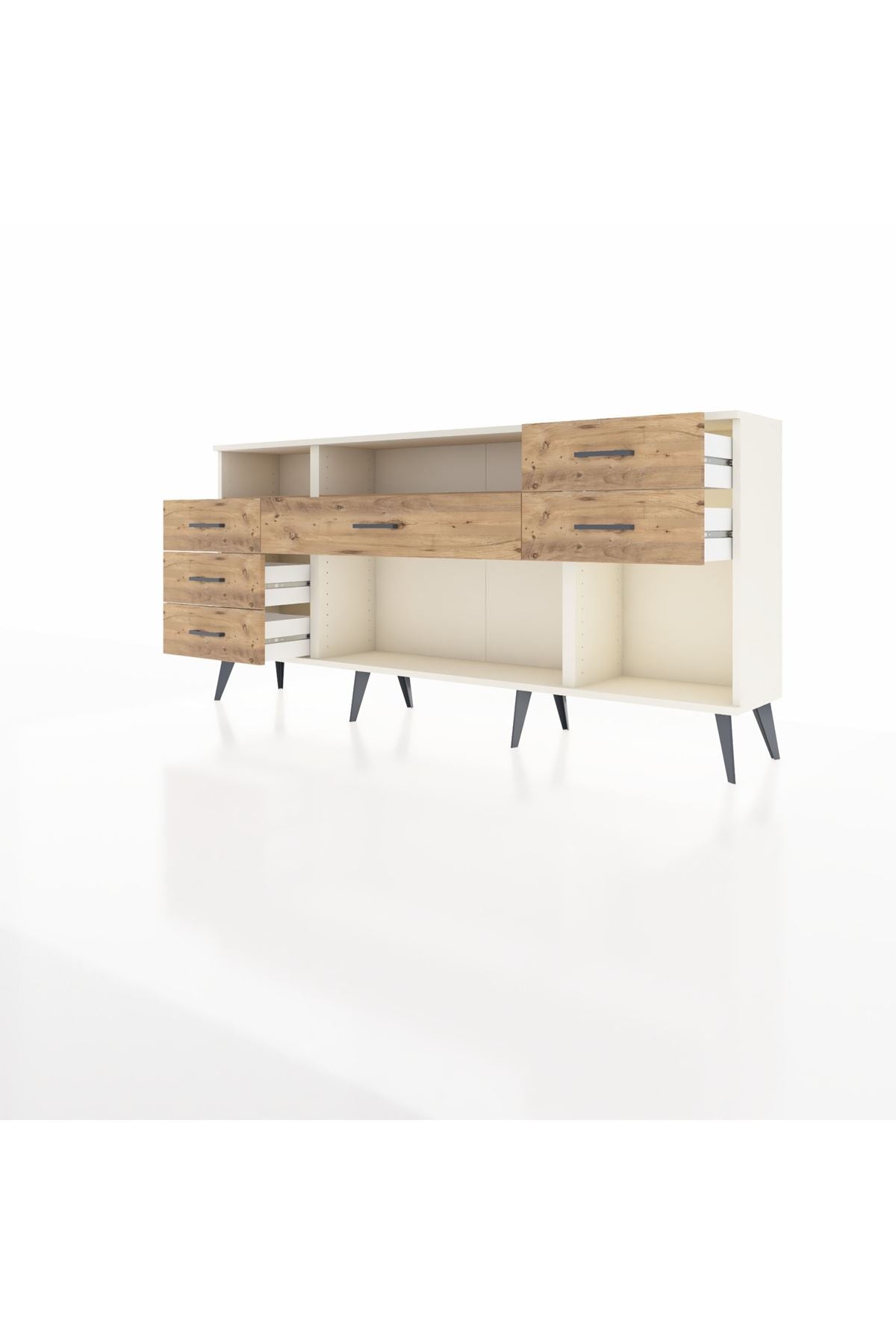 Arges Konsol 2 Raflı 6 Çekmeceli 176x30x83 - S148M012V03A