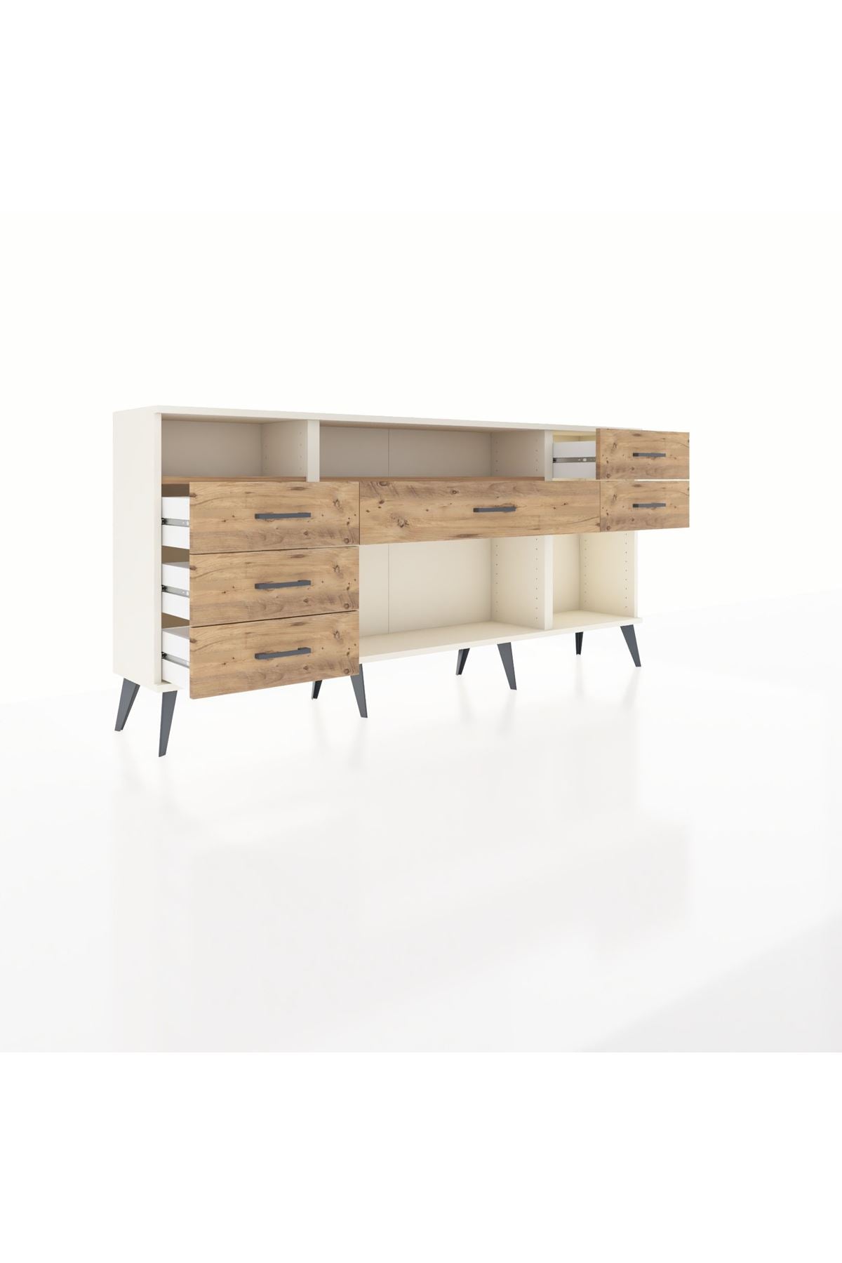 Arges Konsol 2 Raflı 6 Çekmeceli 176x30x83 - S148M012V03A