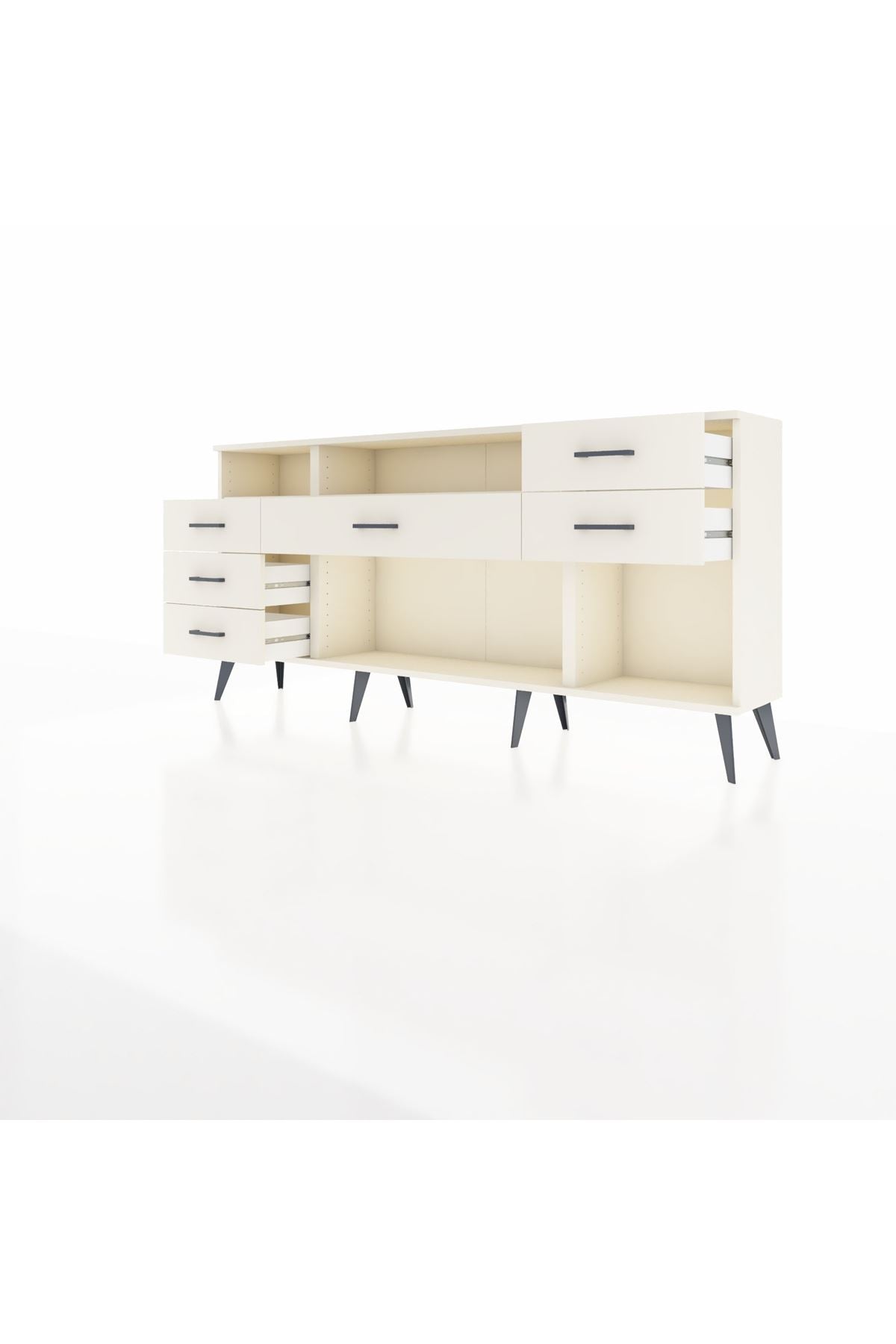 Arges Konsol 2 Raflı 6 Çekmeceli 176x30x83 - S148M012V04A