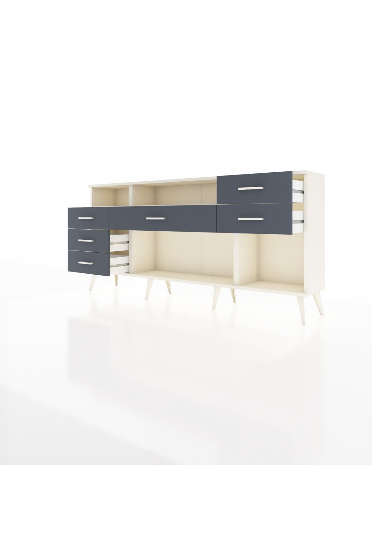 Arges Konsol 2 Raflı 6 Çekmeceli 176x30x83 - S148M012V05A