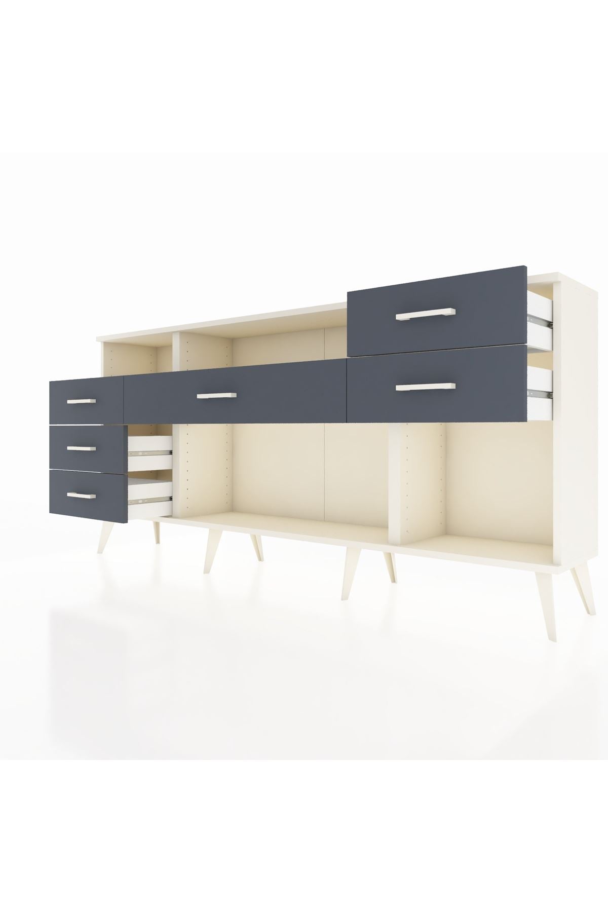 Arges Konsol 2 Raflı 6 Çekmeceli 176x30x83 - S148M012V05A