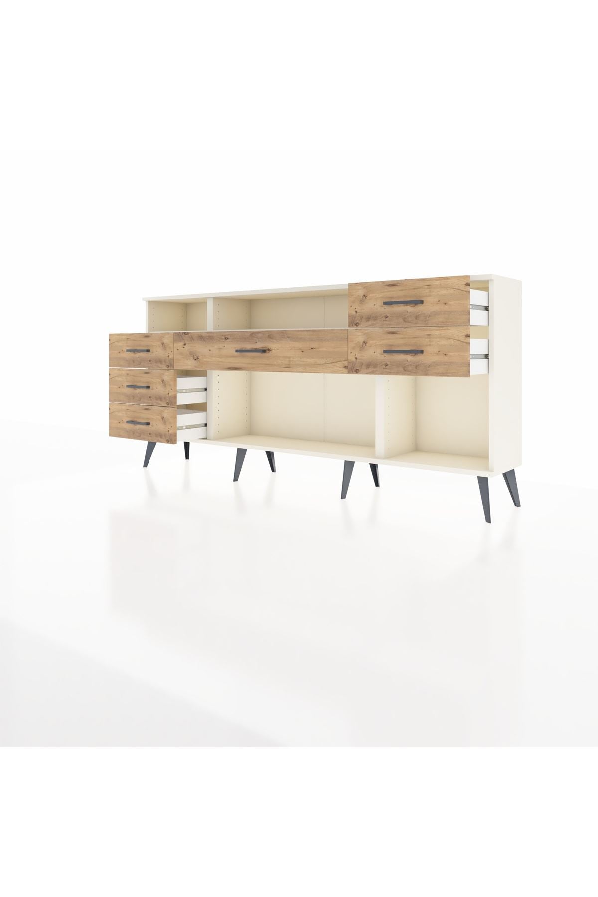 Arges Konsol 2 Raflı 6 Çekmeceli 176x30x83 - S148M012V06A