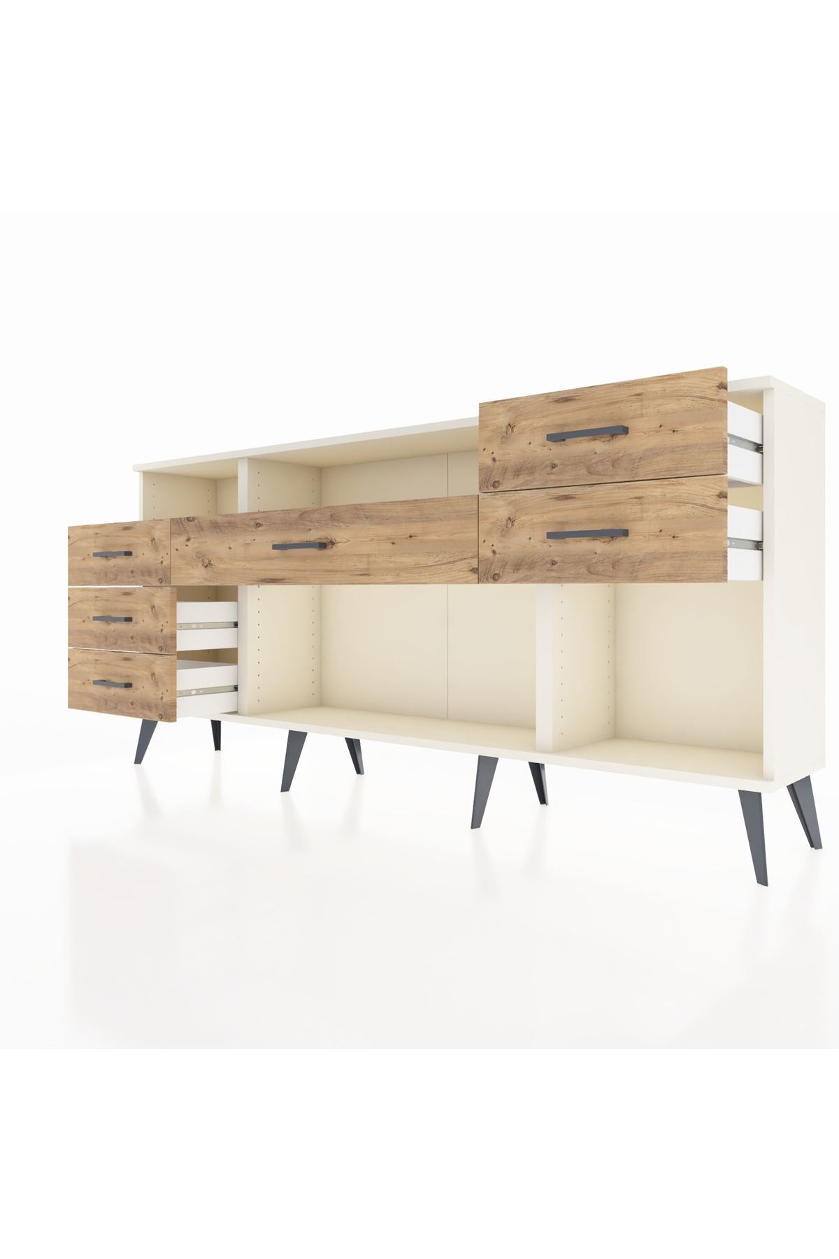 Arges Konsol 2 Raflı 6 Çekmeceli 176x30x83 - S148M012V06A