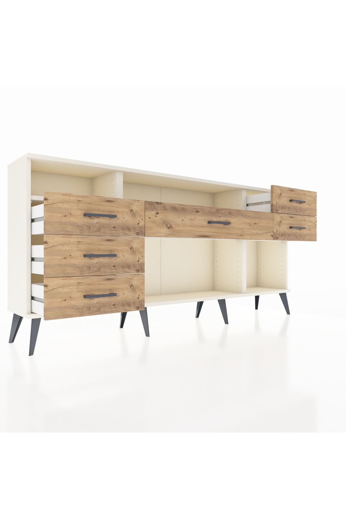 Arges Konsol 2 Raflı 6 Çekmeceli 176x30x83 - S148M012V06A