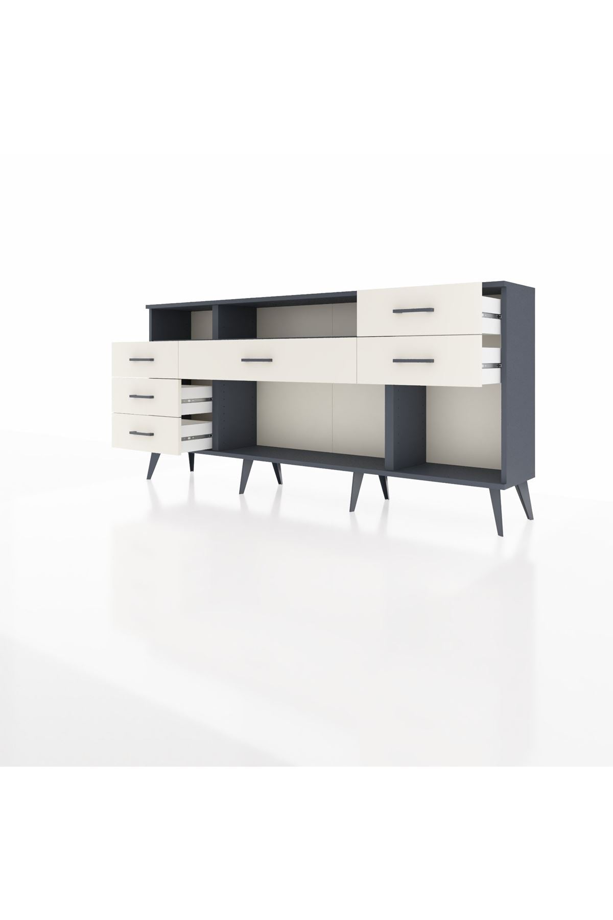 Arges Konsol 2 Raflı 6 Çekmeceli 176x30x83 - S148M012V16A