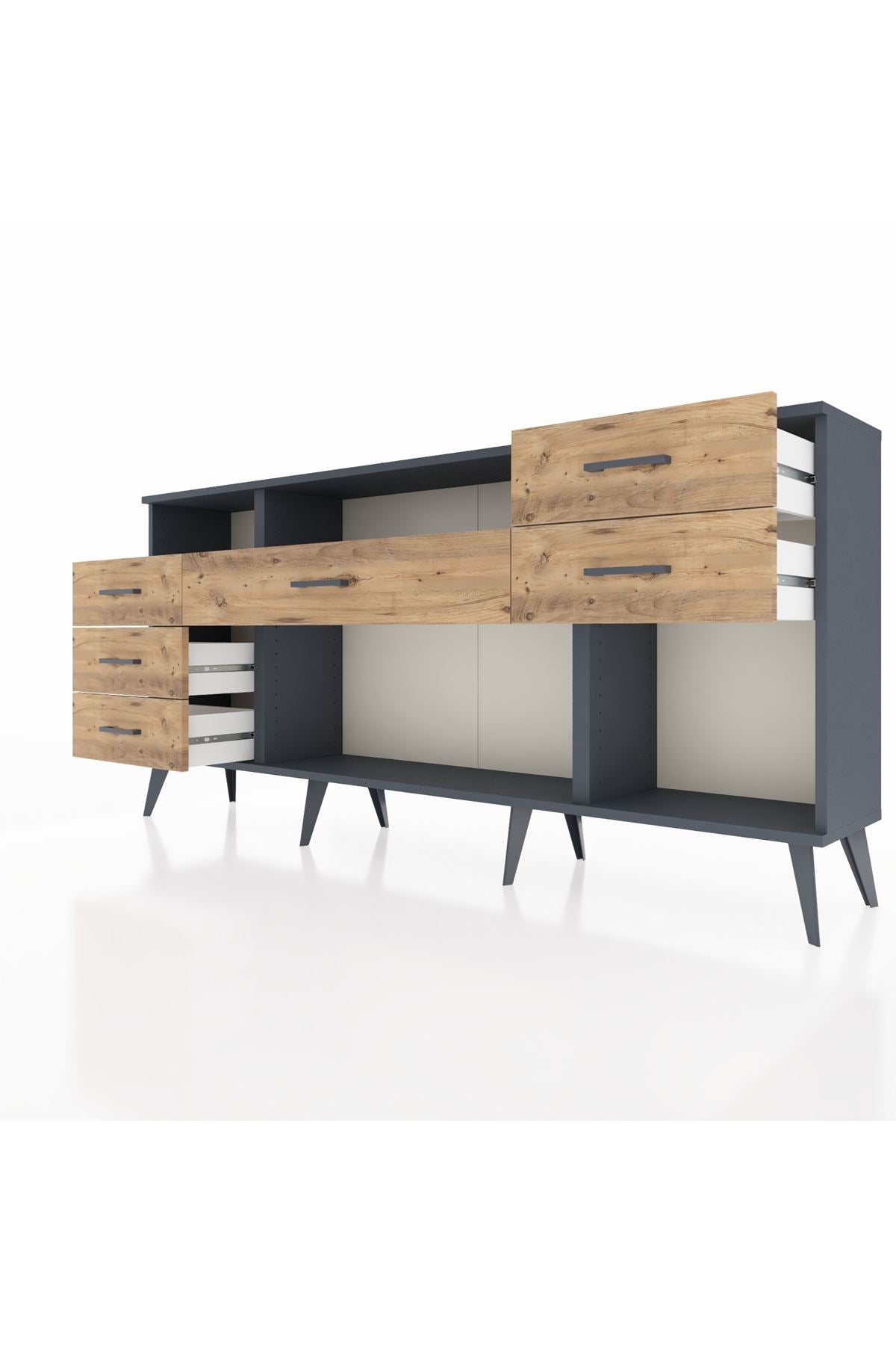 Arges Konsol 2 Raflı 6 Çekmeceli 176x30x83 - S148M012V18A