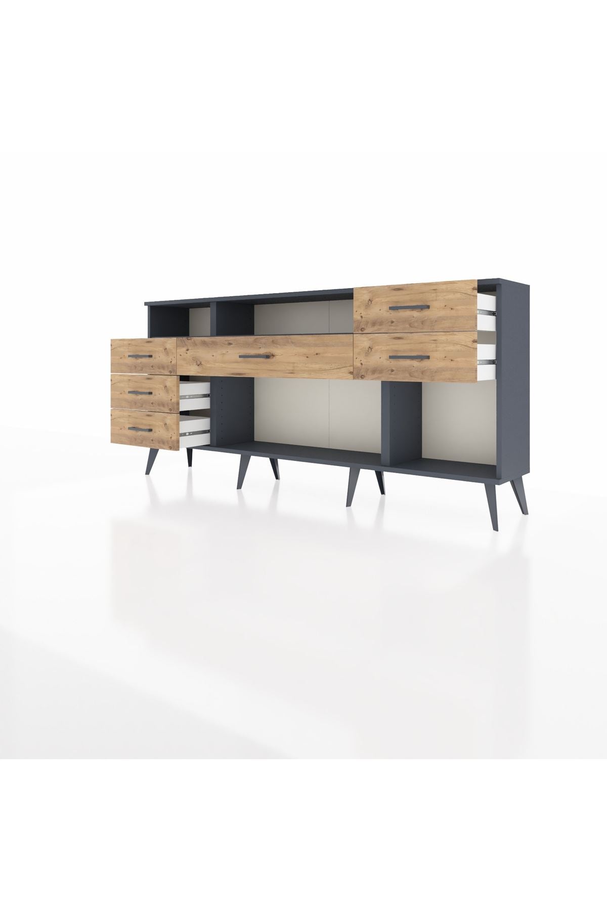 Arges Konsol 2 Raflı 6 Çekmeceli 176x30x83 - S148M012V18A