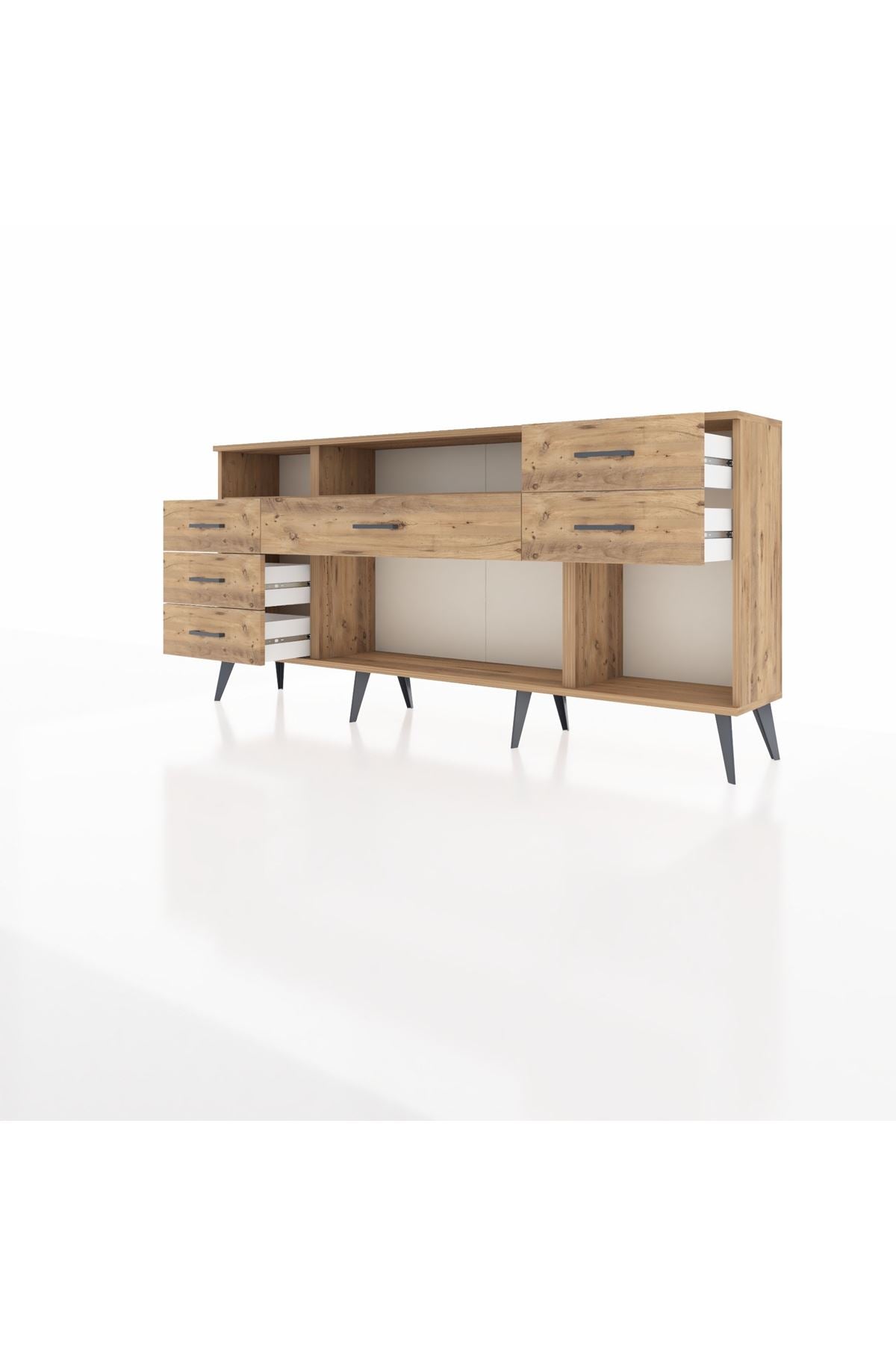 Arges Konsol 2 Raflı 6 Çekmeceli 176x30x83 - S148M012V21A