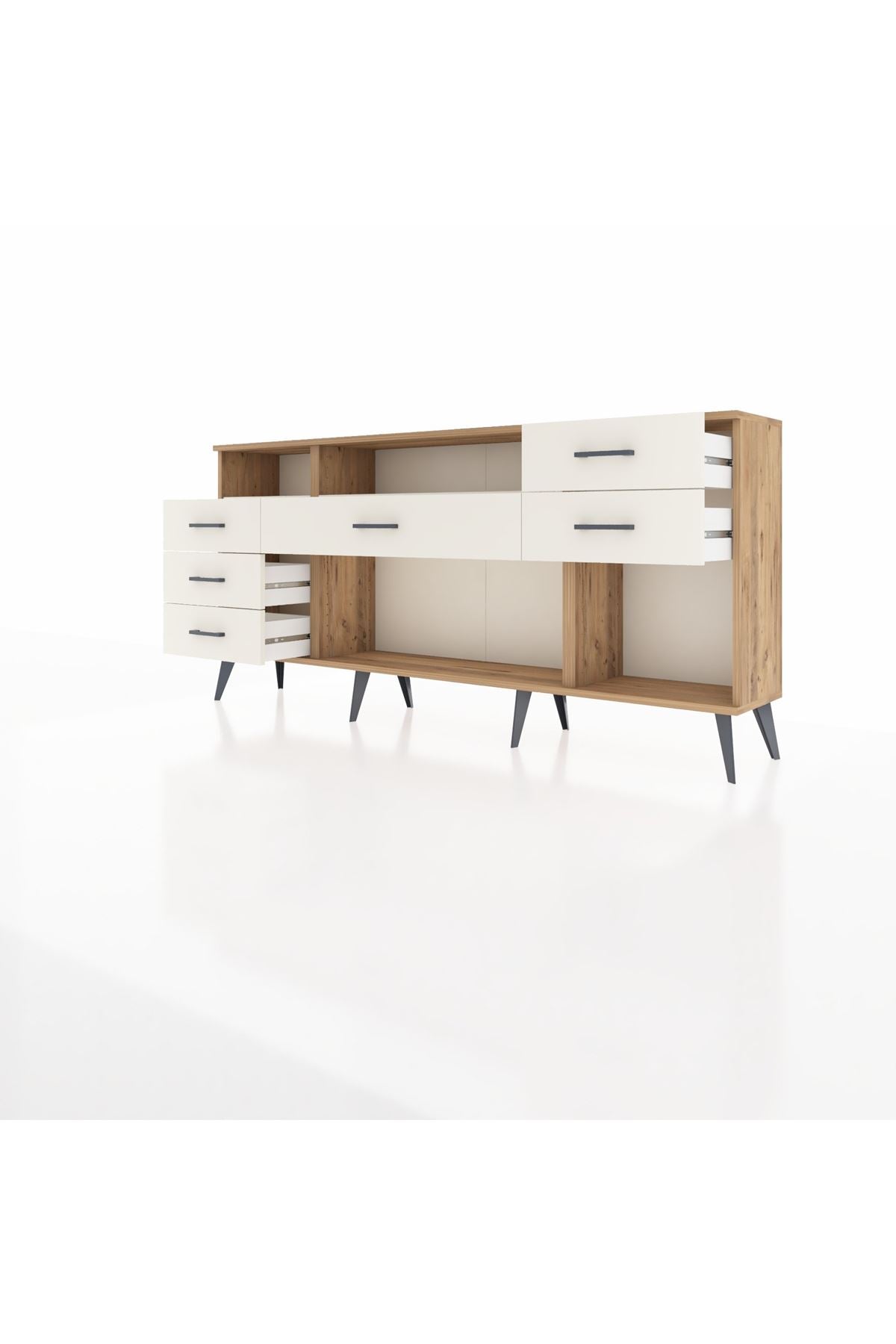 Arges Konsol 2 Raflı 6 Çekmeceli 176x30x83 - S148M012V22A