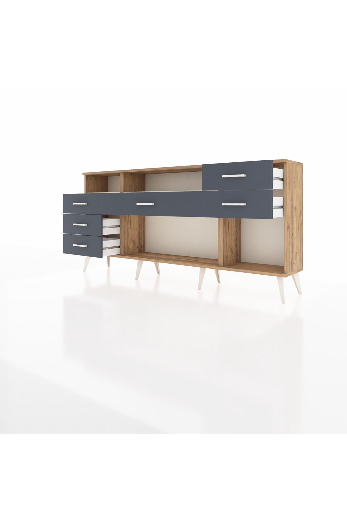 Arges Konsol 2 Raflı 6 Çekmeceli 176x30x83 - S148M012V23A