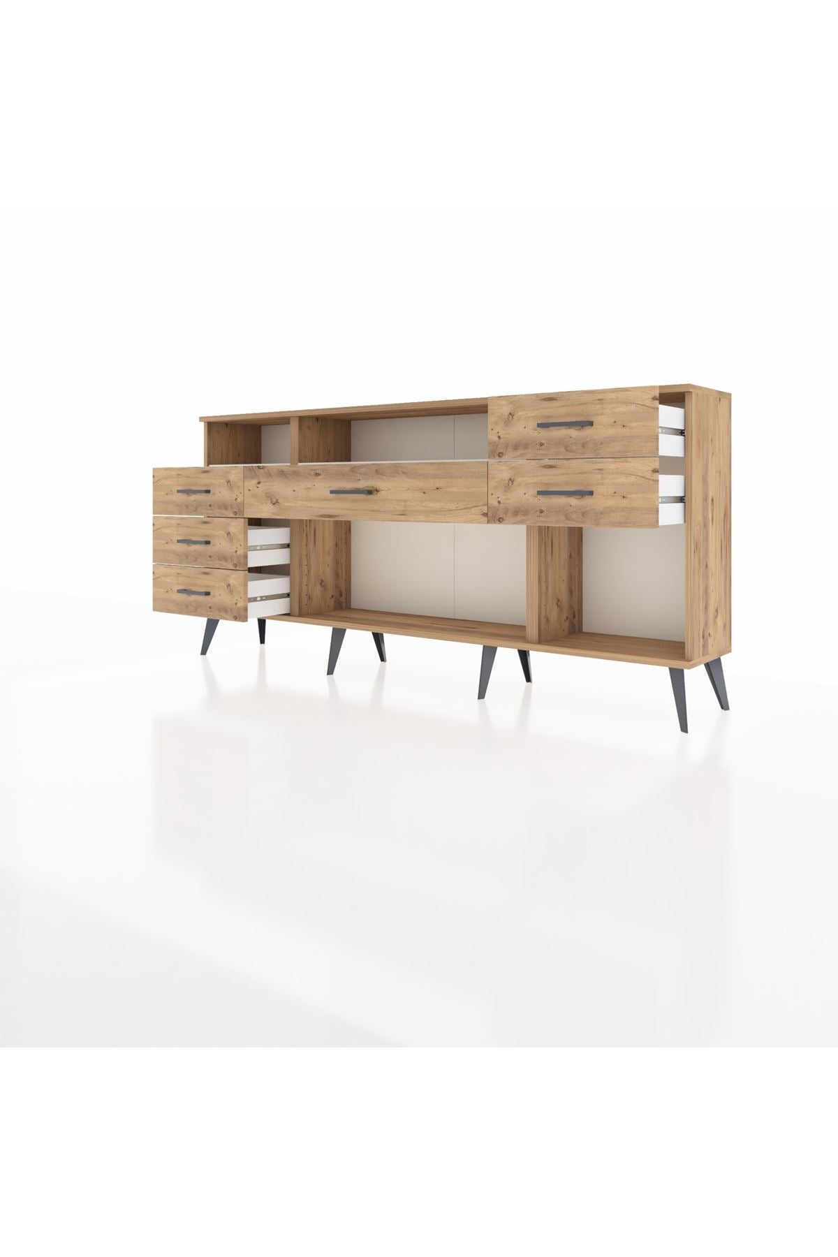 Arges Konsol 2 Raflı 6 Çekmeceli 176x30x83 - S148M012V24A