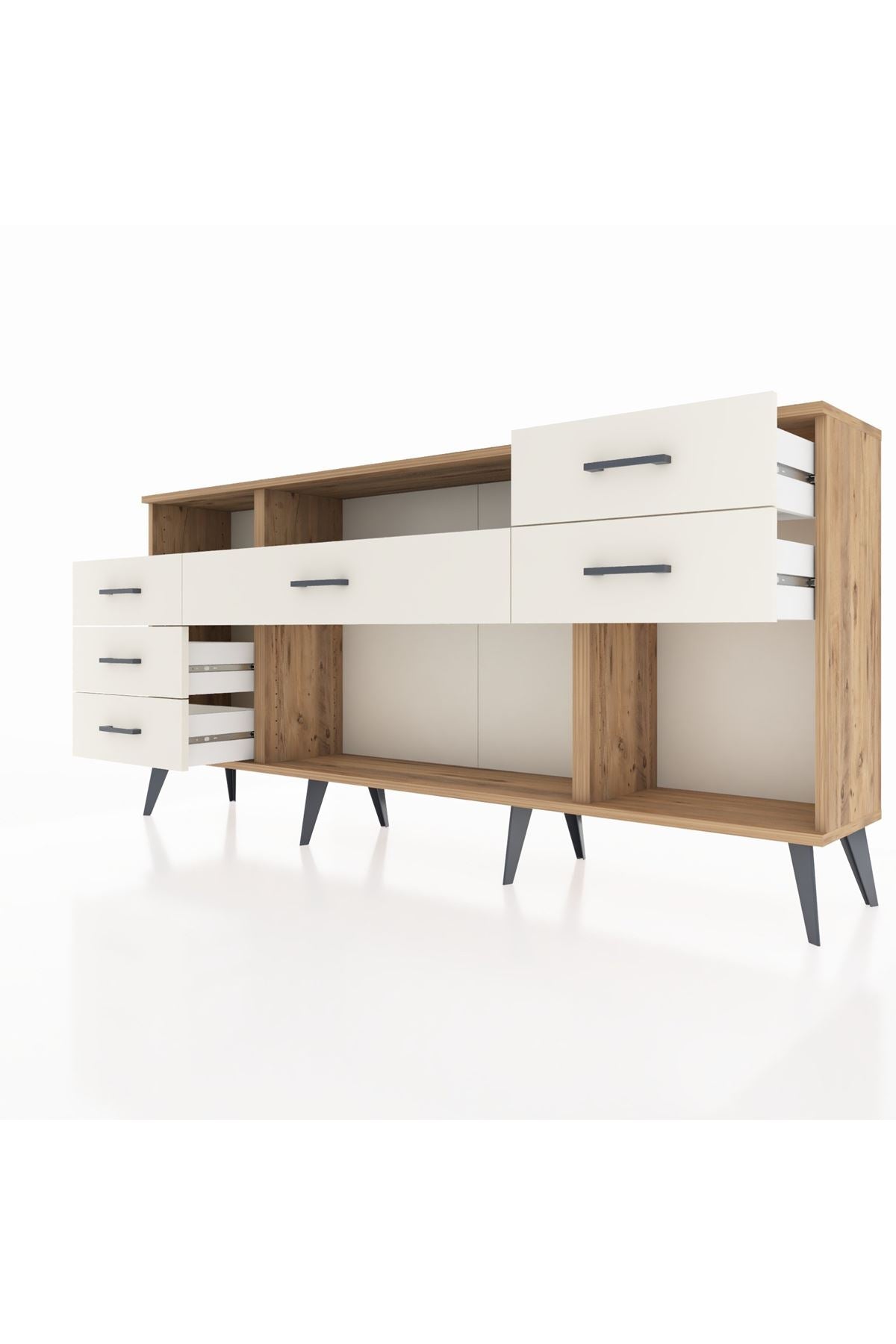 Arges Konsol 2 Raflı 6 Çekmeceli 176x30x83 - S148M012V25A