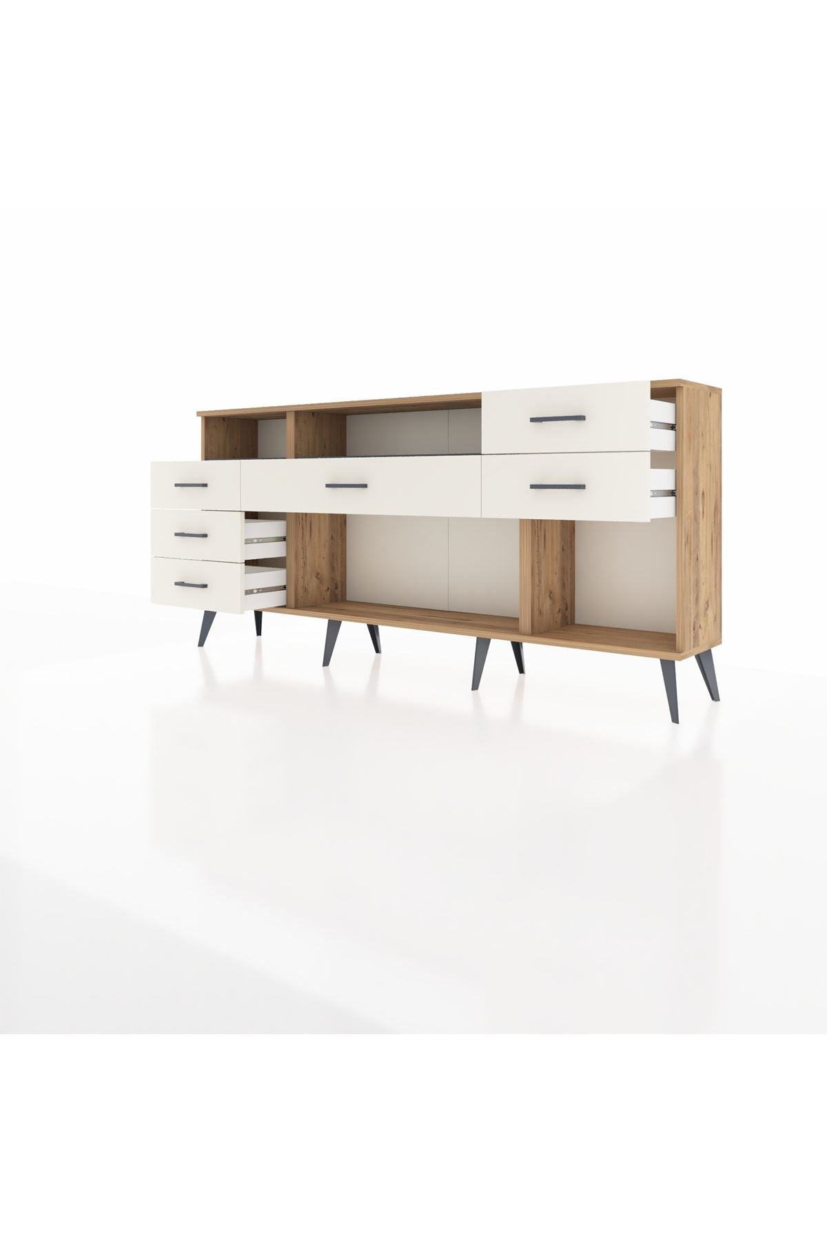 Arges Konsol 2 Raflı 6 Çekmeceli 176x30x83 - S148M012V25A