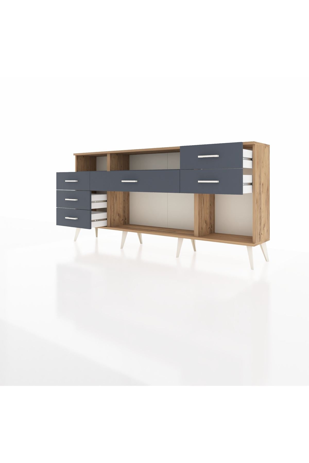 Arges Konsol 2 Raflı 6 Çekmeceli 176x30x83 - S148M012V26A